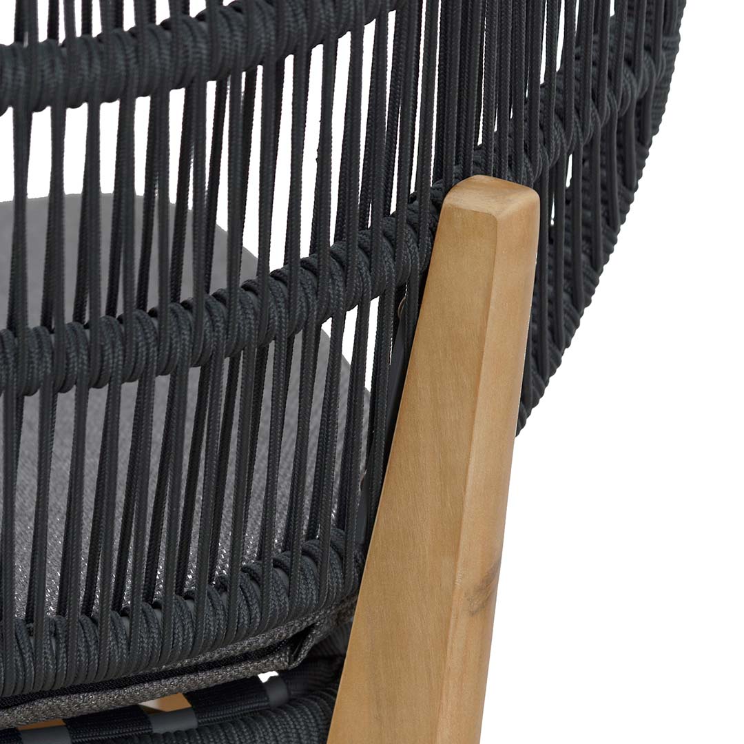 Outdoor Dining Chair - Anthracite Grey Cushion (Set of 2) - image 8