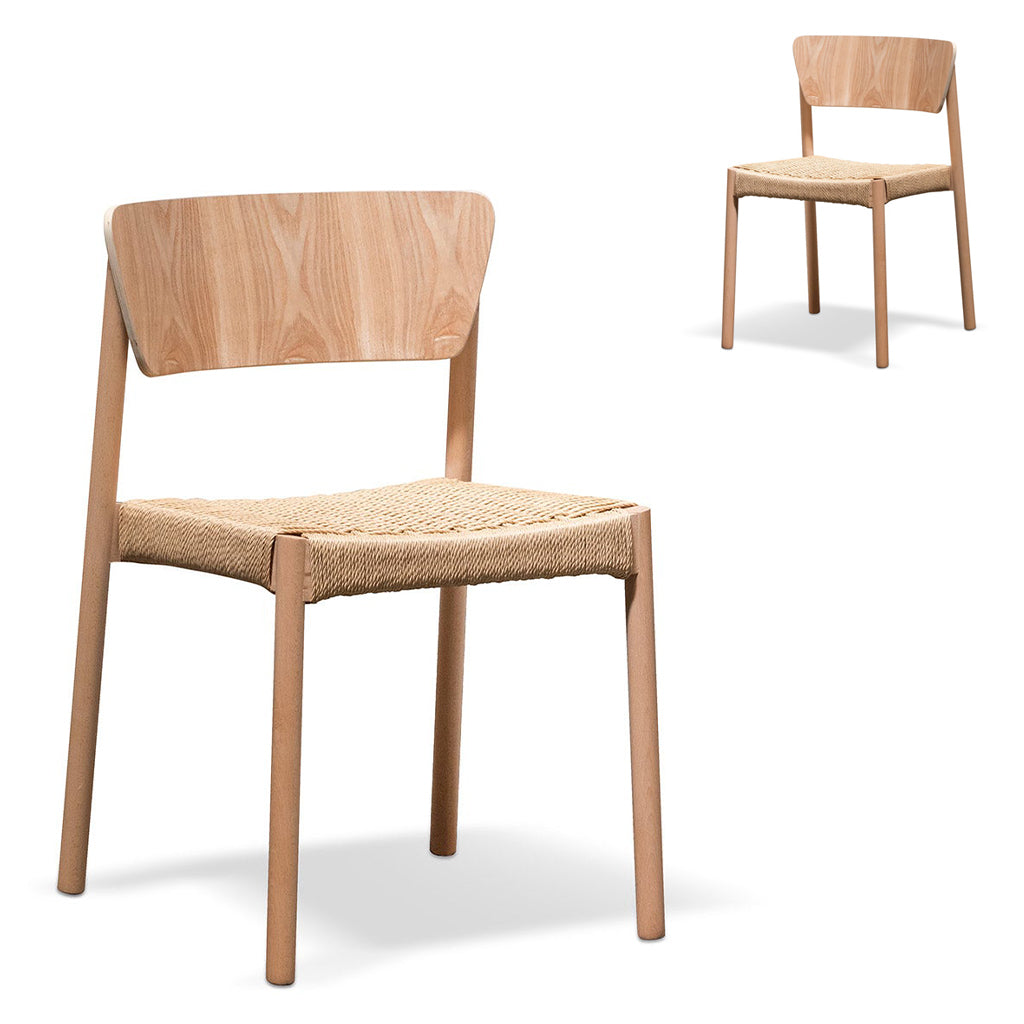 Set of 2 - Filiberto Rope Seat Dining Chair - Natural