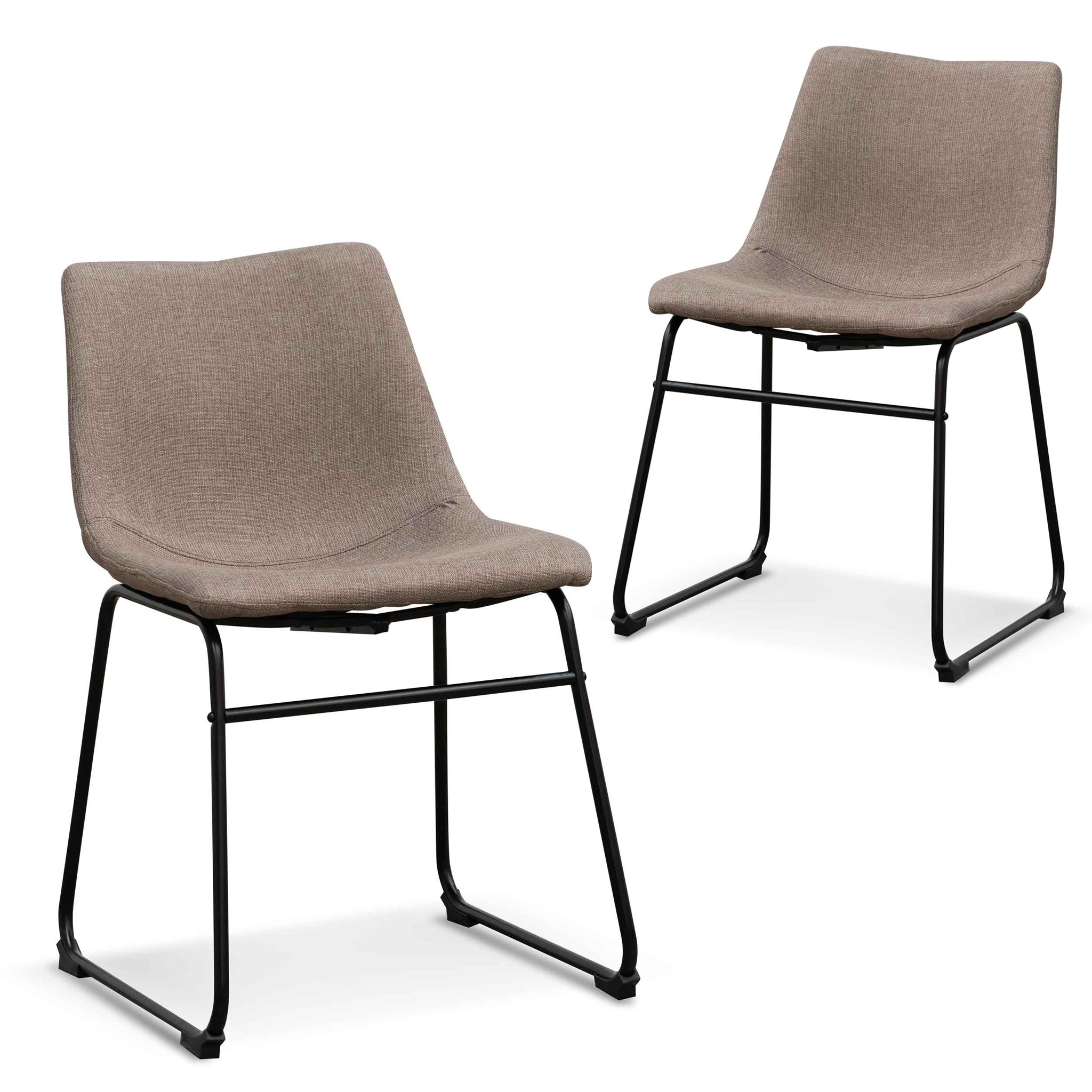 Set of 2 - Darcy Fabric Dining Chair - Brown Grey