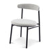 Fabric Dining Chair - Silver Grey with Black Legs (Set of 2) - image 2