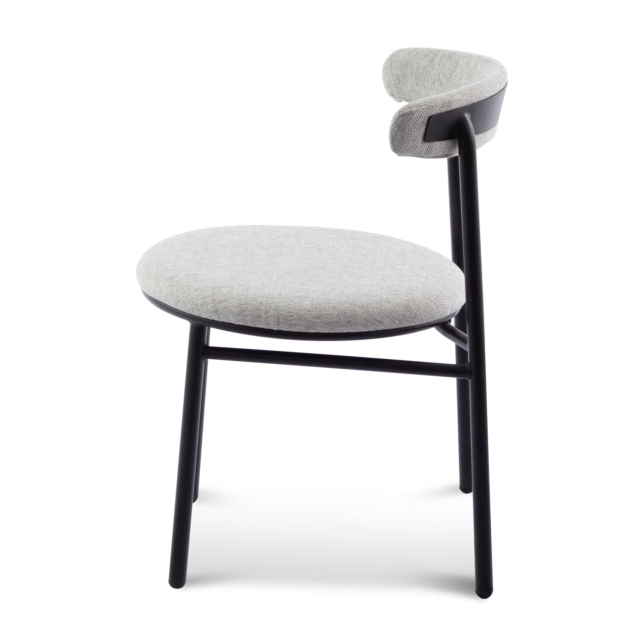 Fabric Dining Chair - Silver Grey with Black Legs (Set of 2) - image 3