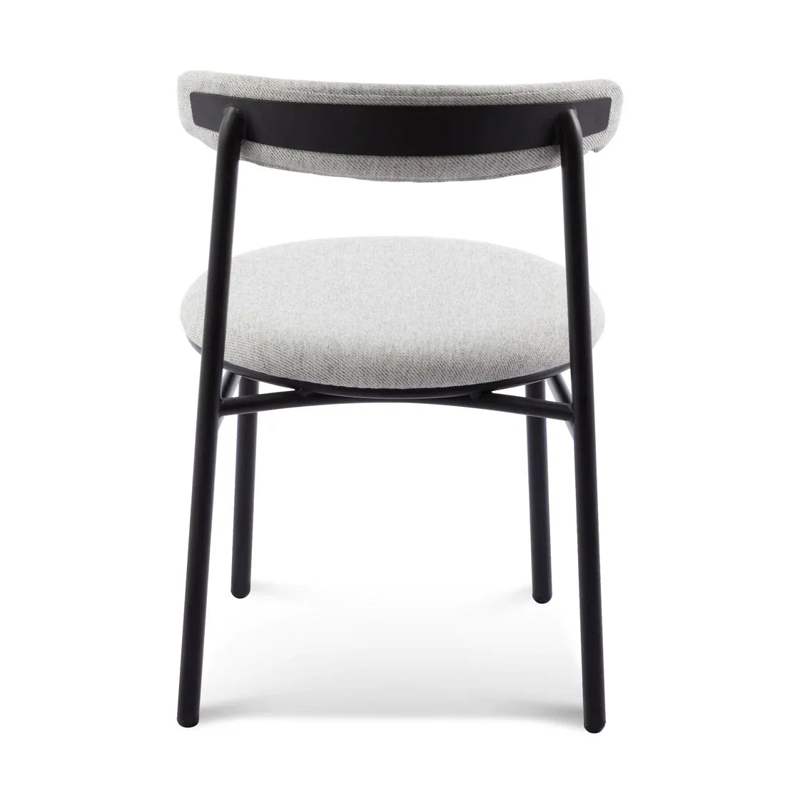 Fabric Dining Chair - Silver Grey with Black Legs(Set of 2)