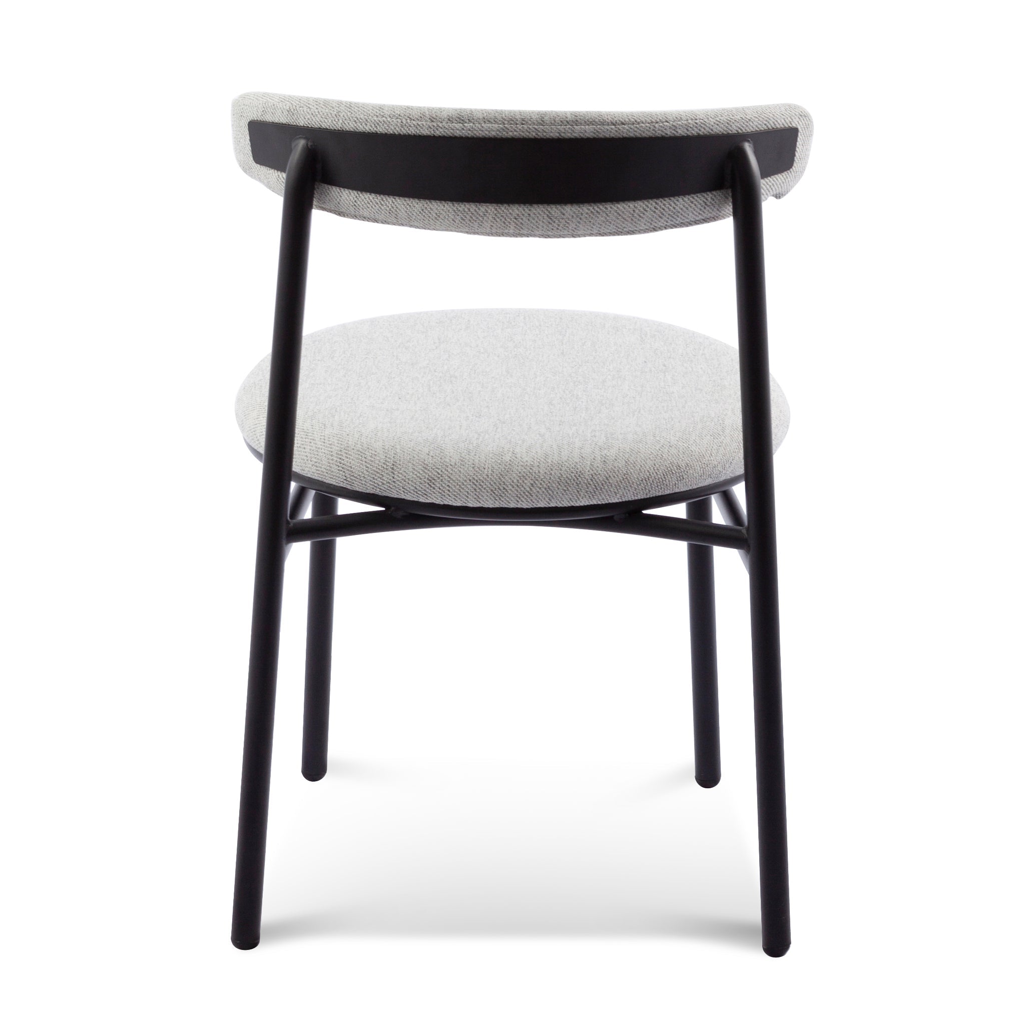 Fabric Dining Chair - Silver Grey with Black Legs (Set of 2) - image 4