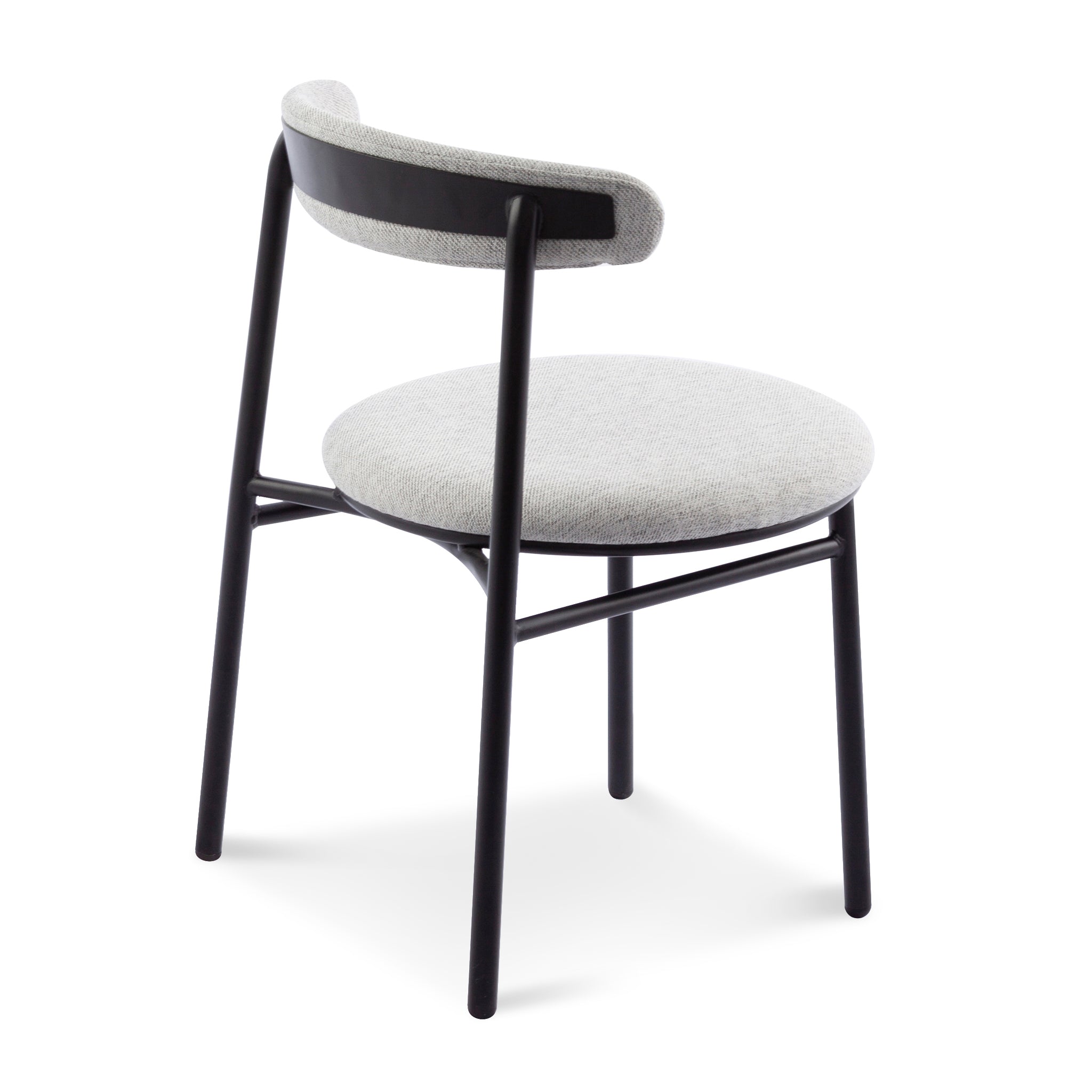 Set of 2 - Oneal Fabric Dining Chair - Silver Grey with Black Legs