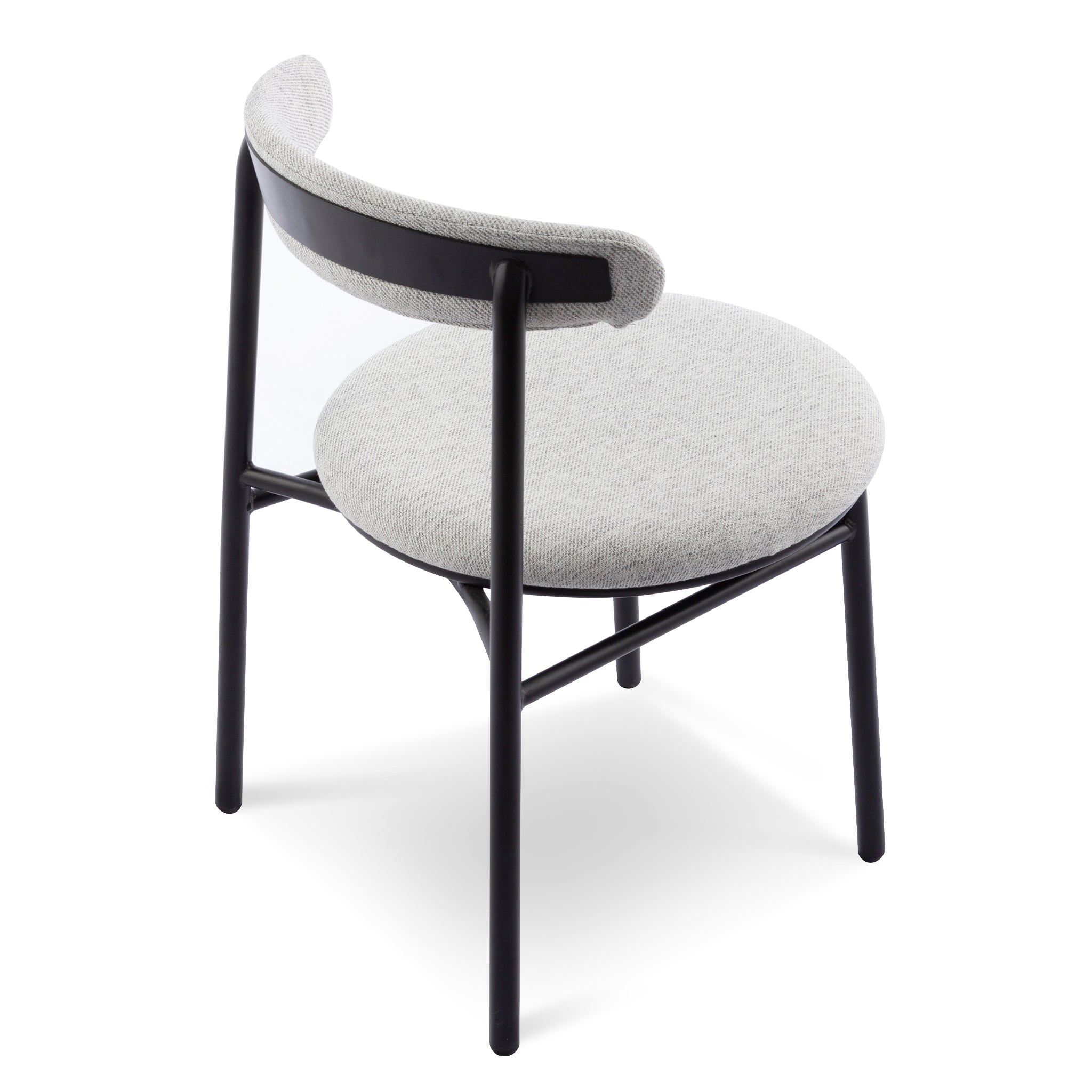 Fabric Dining Chair - Silver Grey with Black Legs (Set of 2) - image 6