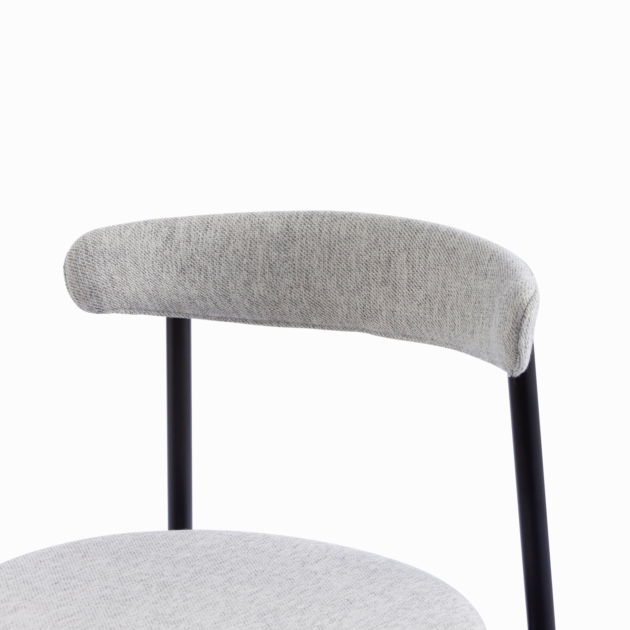 Fabric Dining Chair - Silver Grey with Black Legs (Set of 2) - image 10