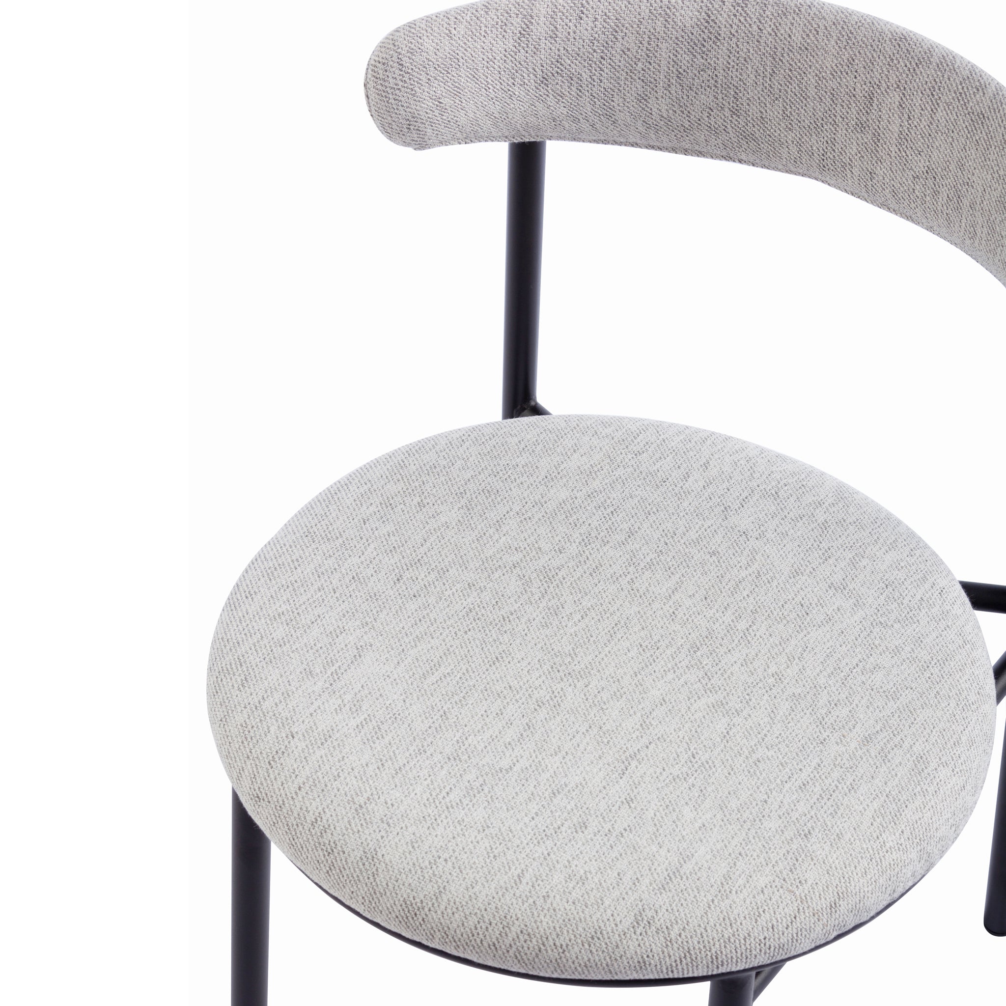Fabric Dining Chair - Silver Grey with Black Legs (Set of 2) - image 8