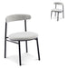 Fabric Dining Chair - Silver Grey with Black Legs (Set of 2)