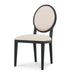 Light Beige Fabric Dining Chair - Black Frame (Set of 2) - image 3