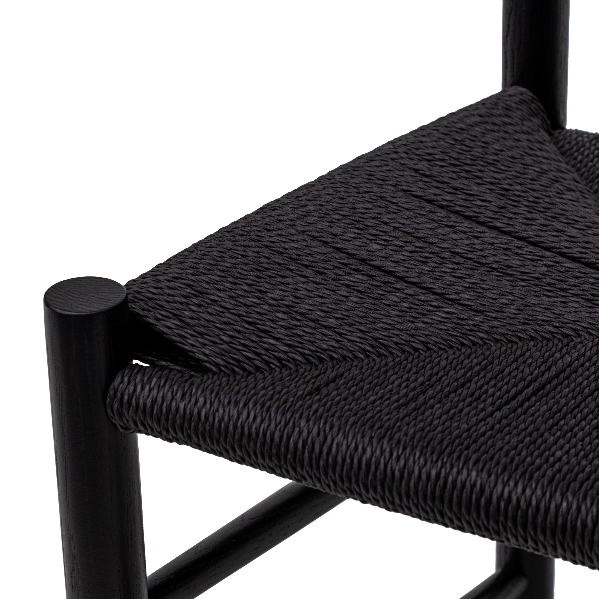 Set of 2 - Erika Rattan Dining Chair - Full Black