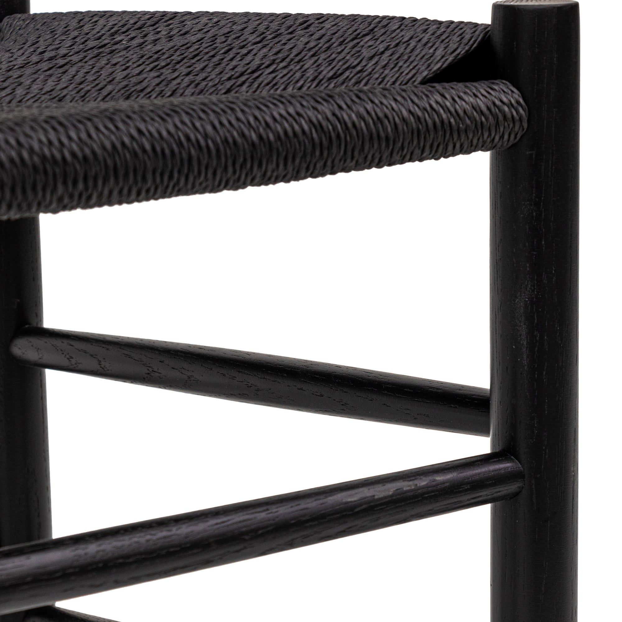 Set of 2 - Erika Rattan Dining Chair - Full Black