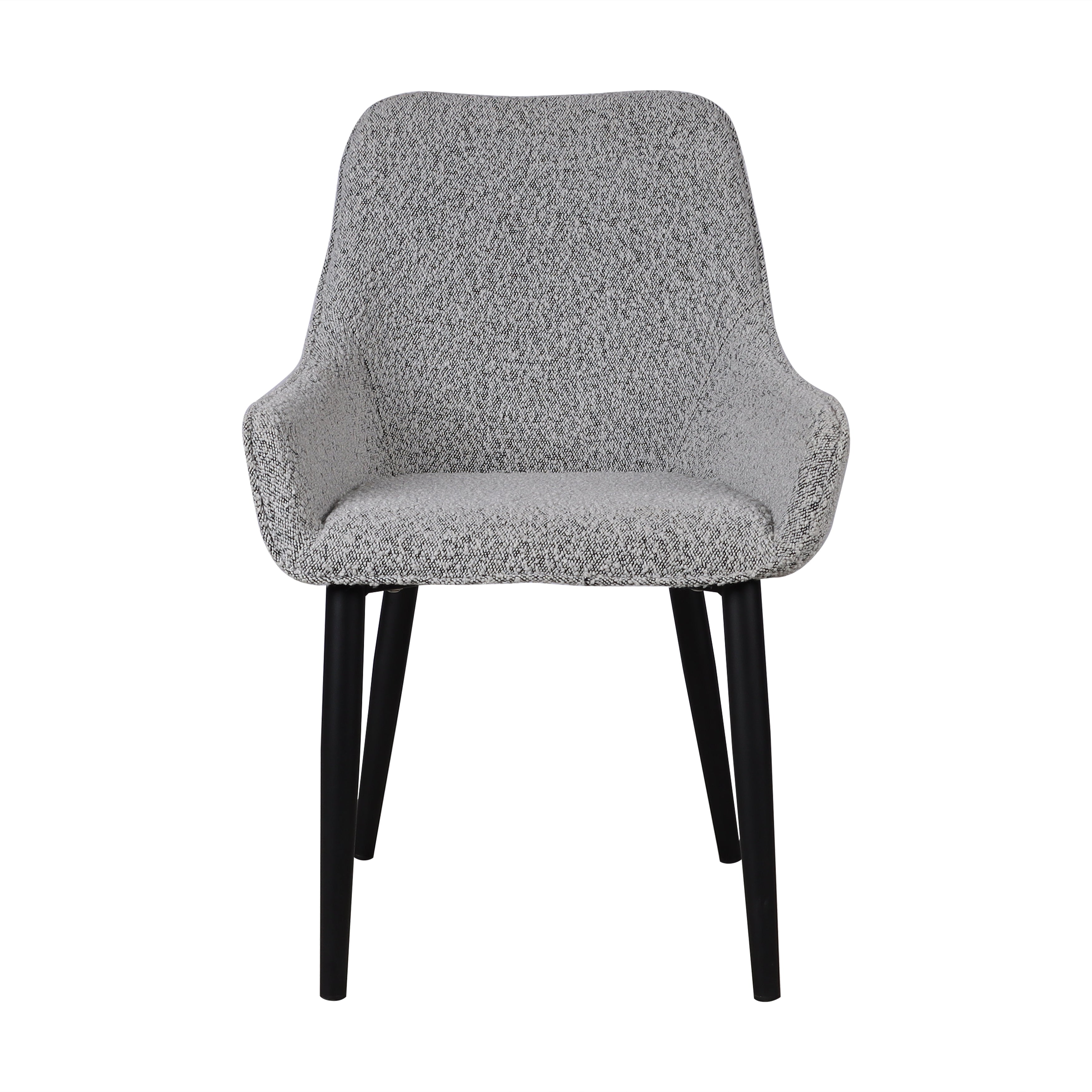 Set of 2 - Acosta Dining Chair - Pepper Boucle in Black Legs - Last Set