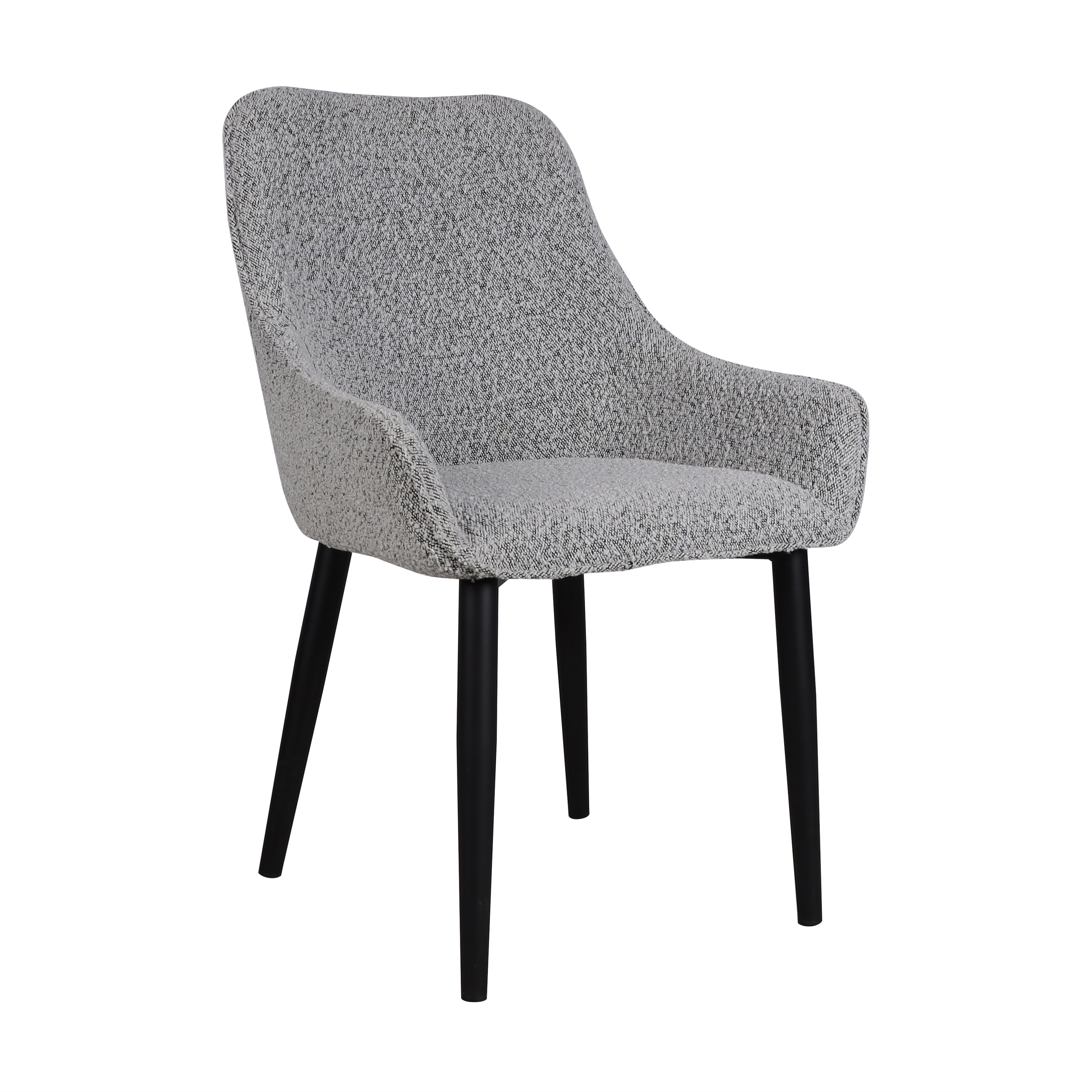 Set of 2 - Acosta Dining Chair - Pepper Boucle in Black Legs - Last Set