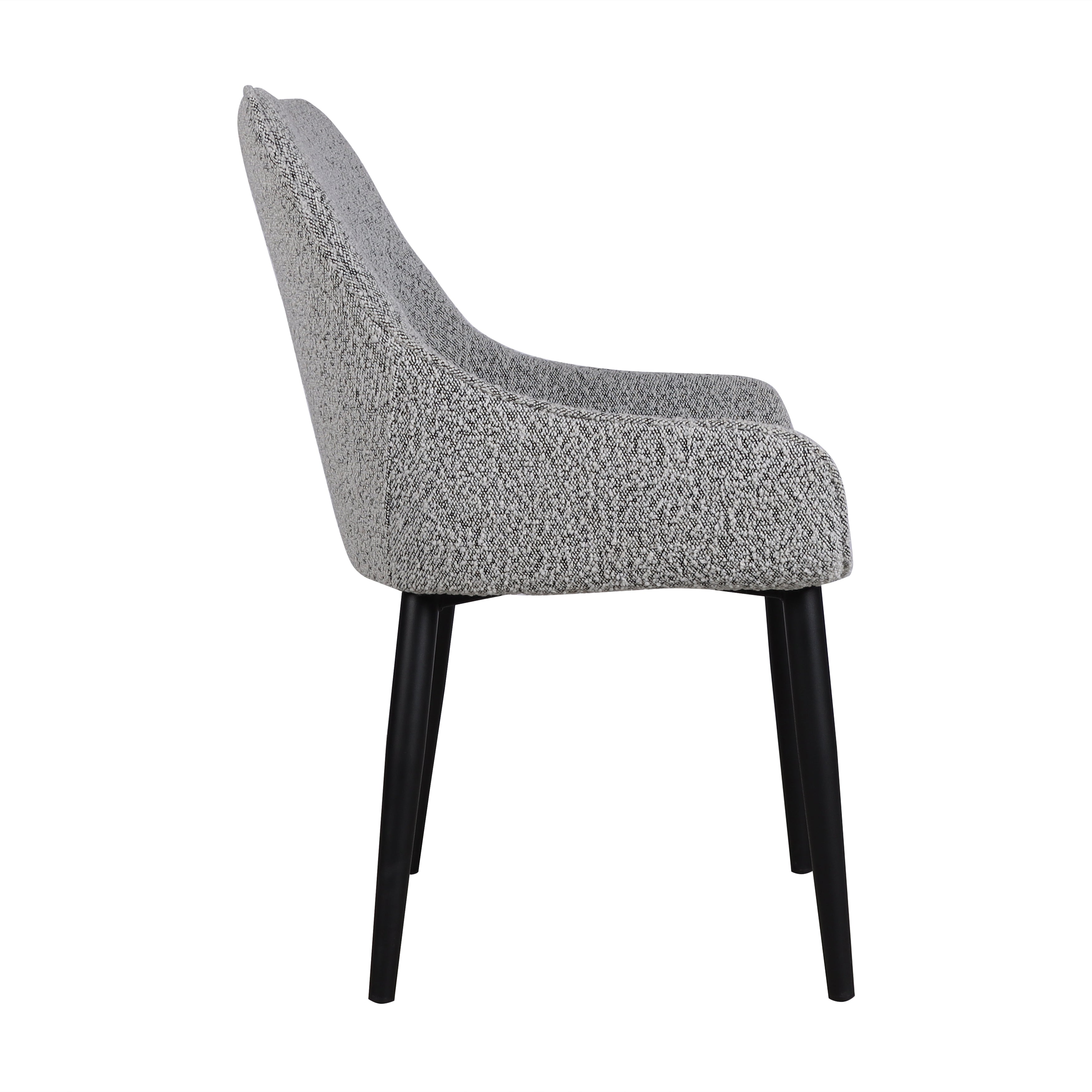 Set of 2 - Acosta Dining Chair - Pepper Boucle in Black Legs - Last Set