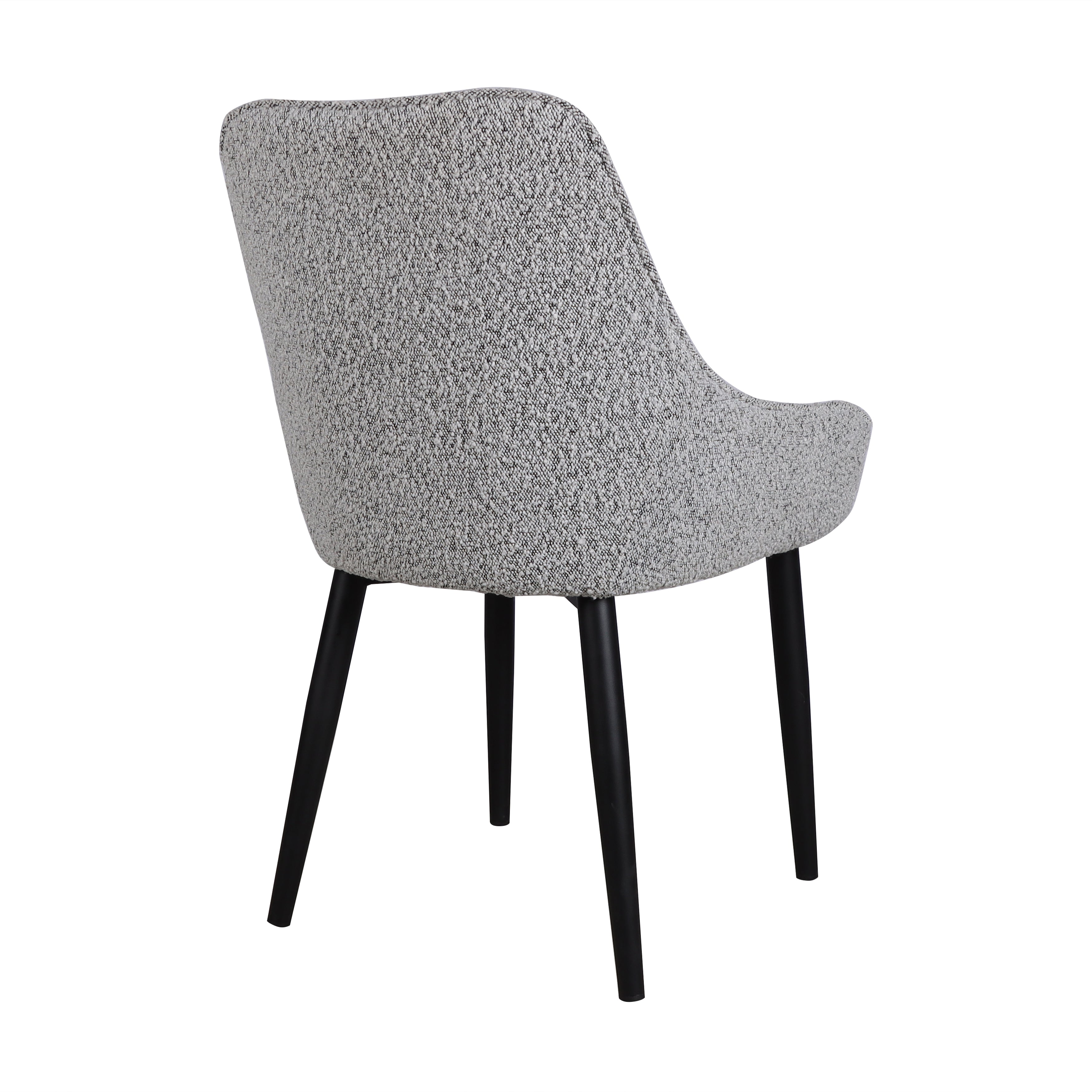 Set of 2 - Acosta Dining Chair - Pepper Boucle in Black Legs - Last Set