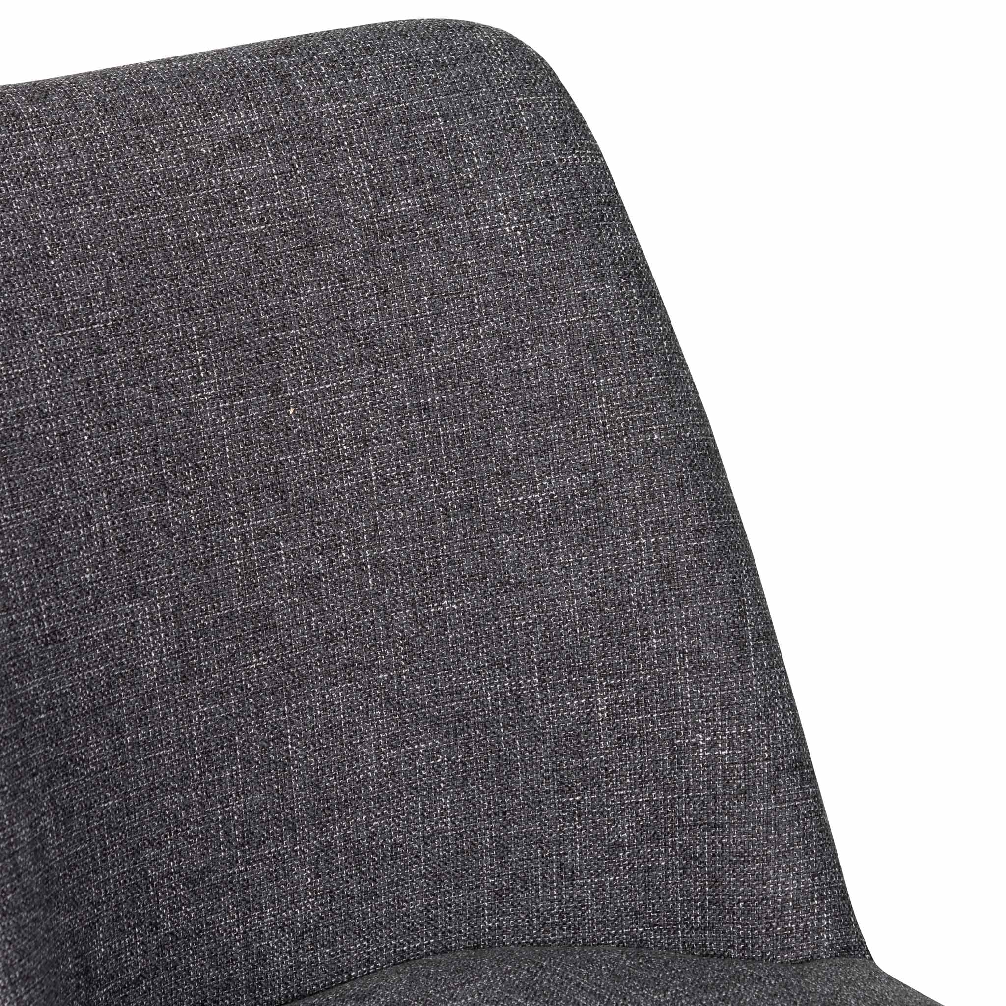 Set of 2 - Emmitt Fabric Dining Chair - Dark Grey in Black Legs