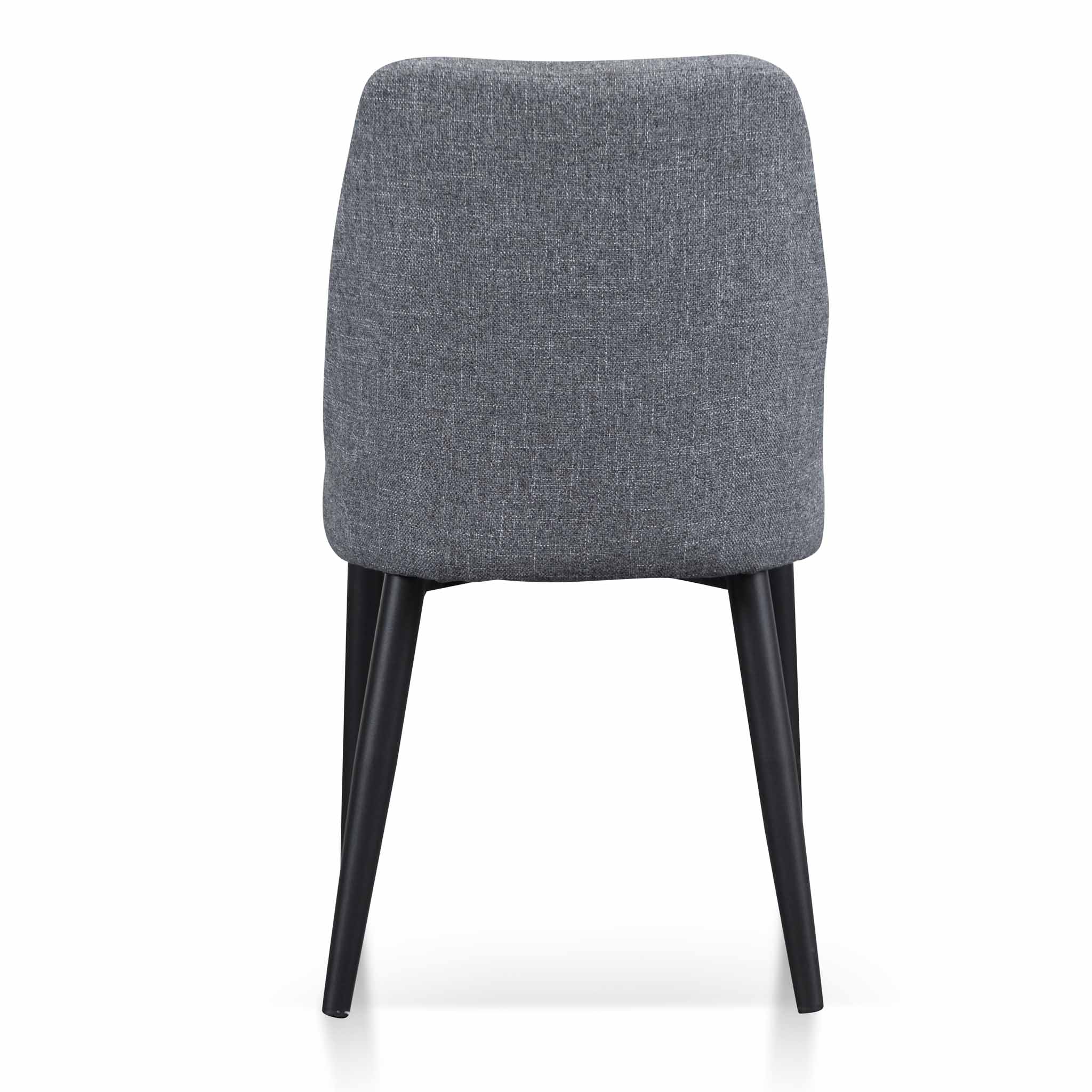 Set of 2 -  Emmitt Fabric Dining Chair - Pebble Grey in Black Legs