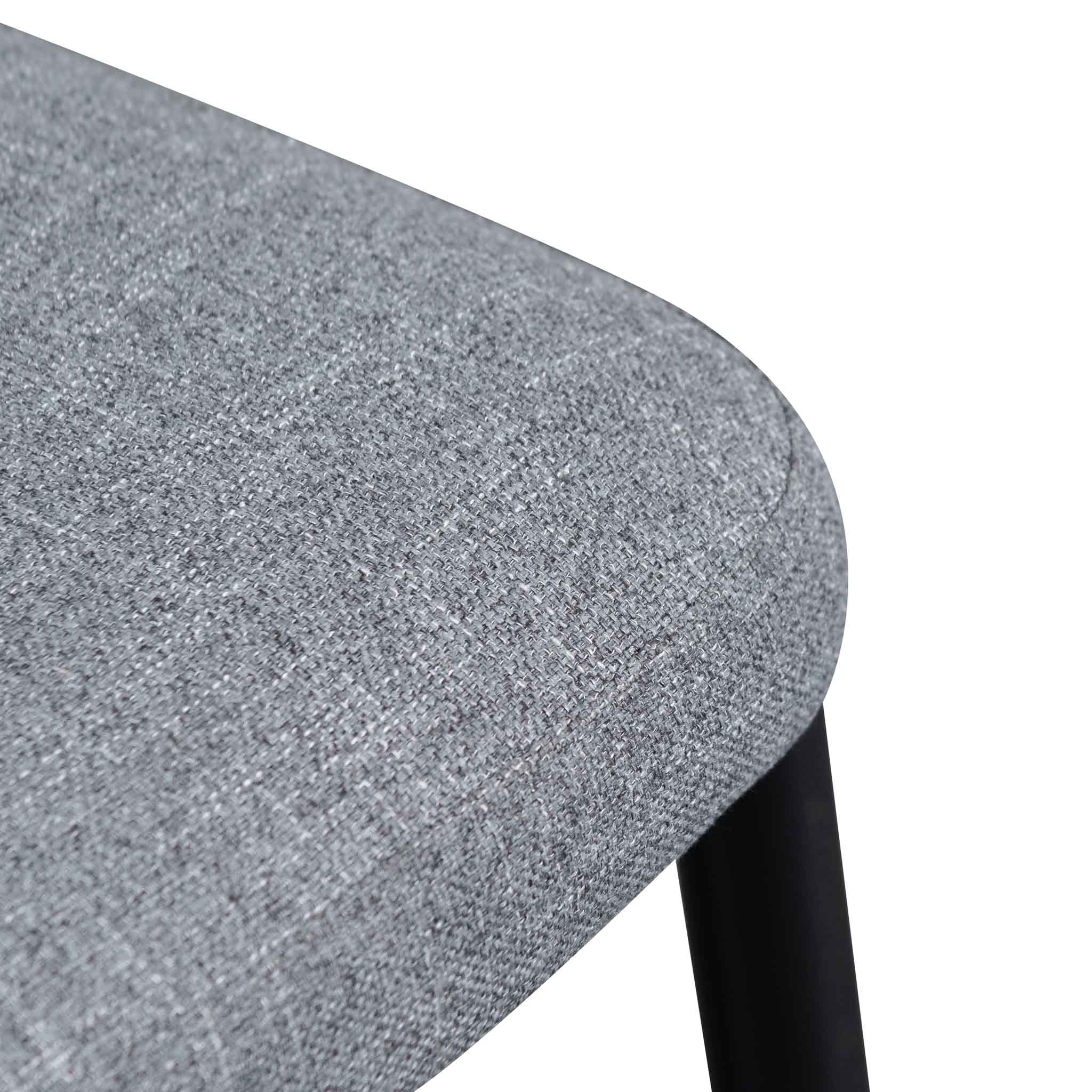 Set of 2 -  Emmitt Fabric Dining Chair - Pebble Grey in Black Legs