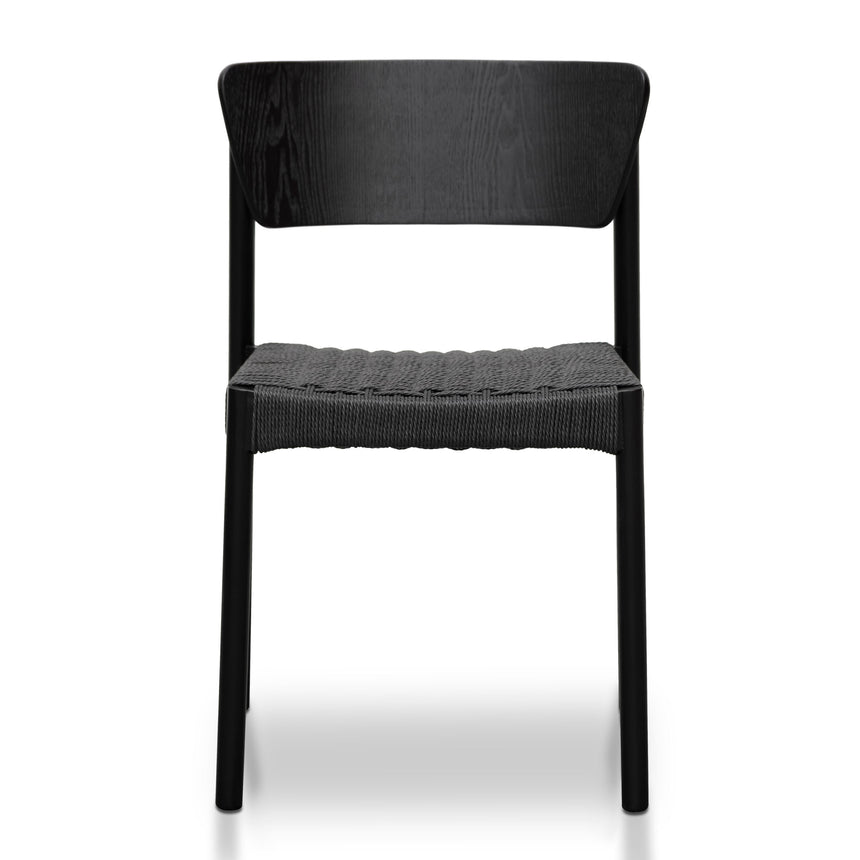 Rope Seat Dining Chair - Black(Set of 2)