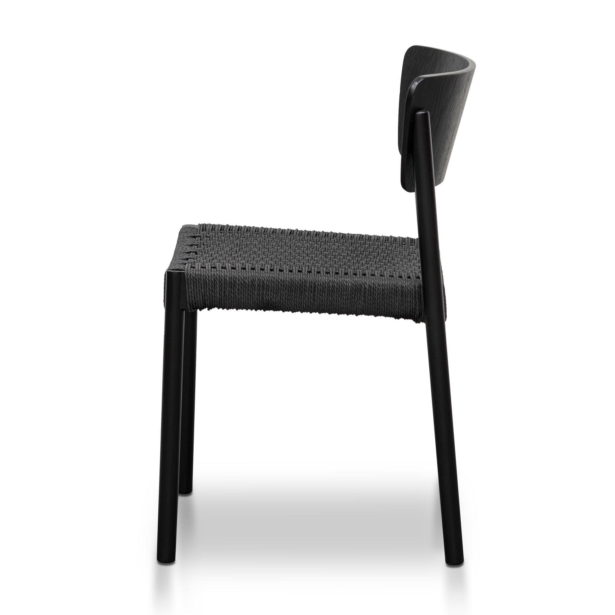 Set of 2 - Filiberto Rope Seat Dining Chair - Black