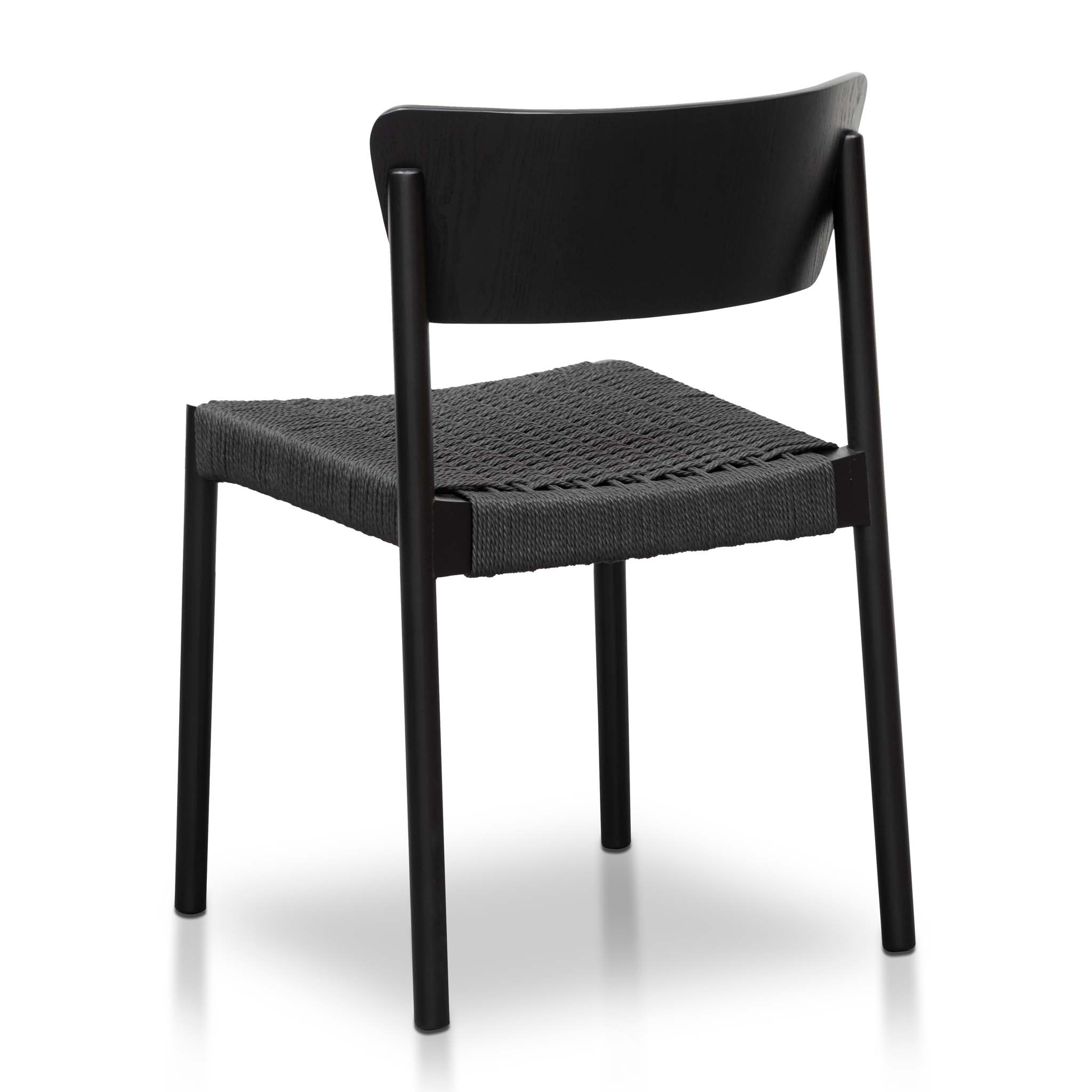 Set of 2 - Filiberto Rope Seat Dining Chair - Black