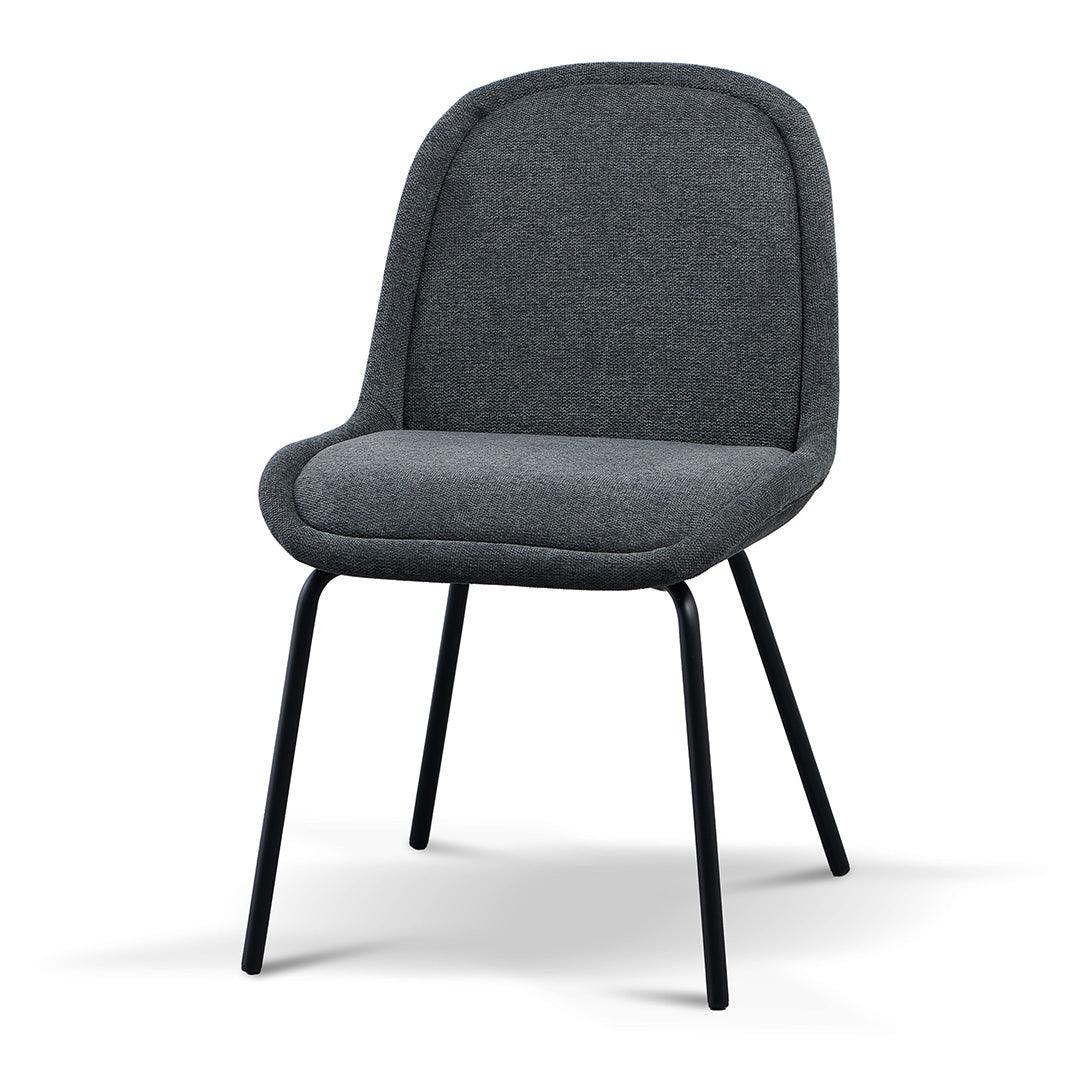 Set of 2 - Robles Fabric Dining Chair - Charcoal Grey