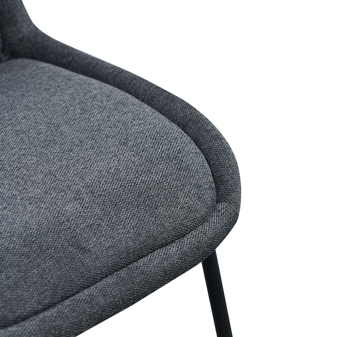 Set of 2 - Robles Fabric Dining Chair - Charcoal Grey