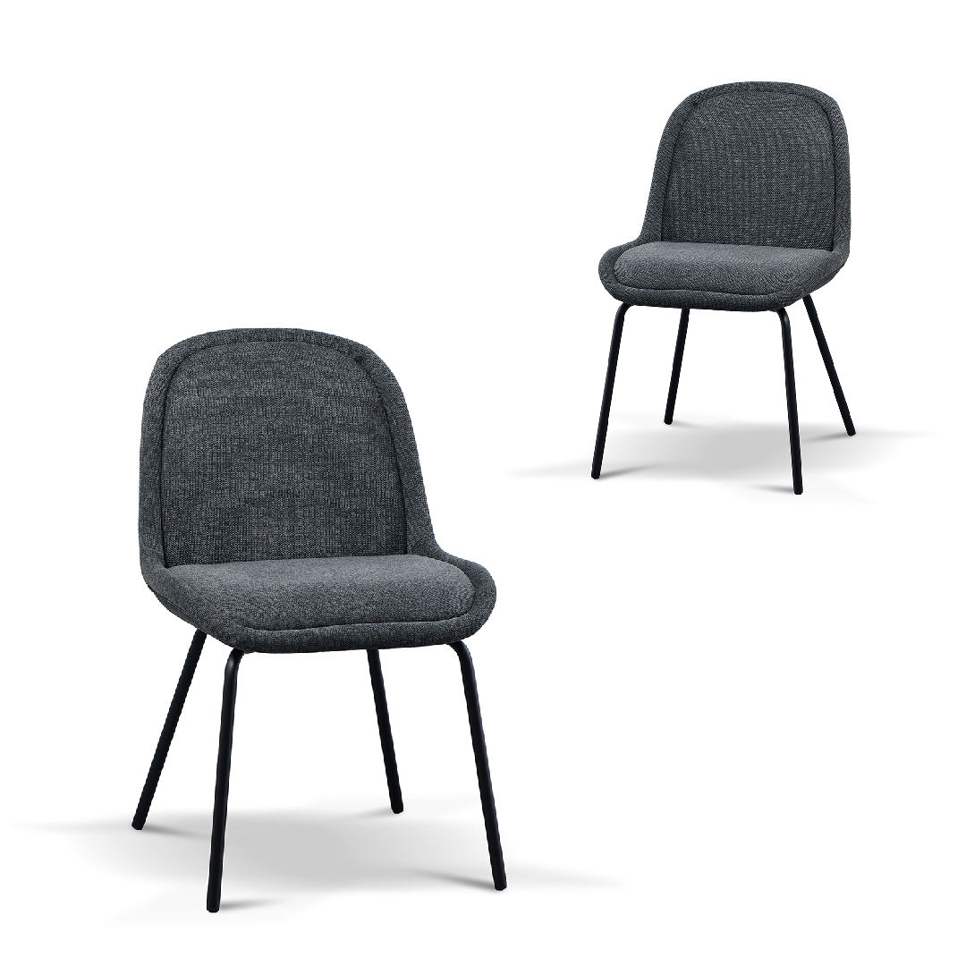 Set of 2 - Robles Fabric Dining Chair - Charcoal Grey