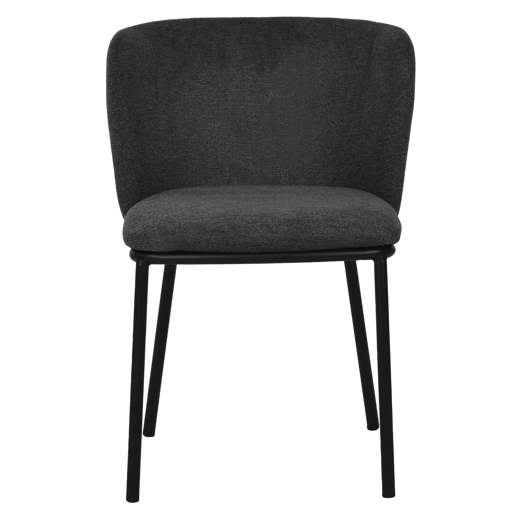 Set of 2 - Flossie Fabric Dining Chair - Charcoal Grey