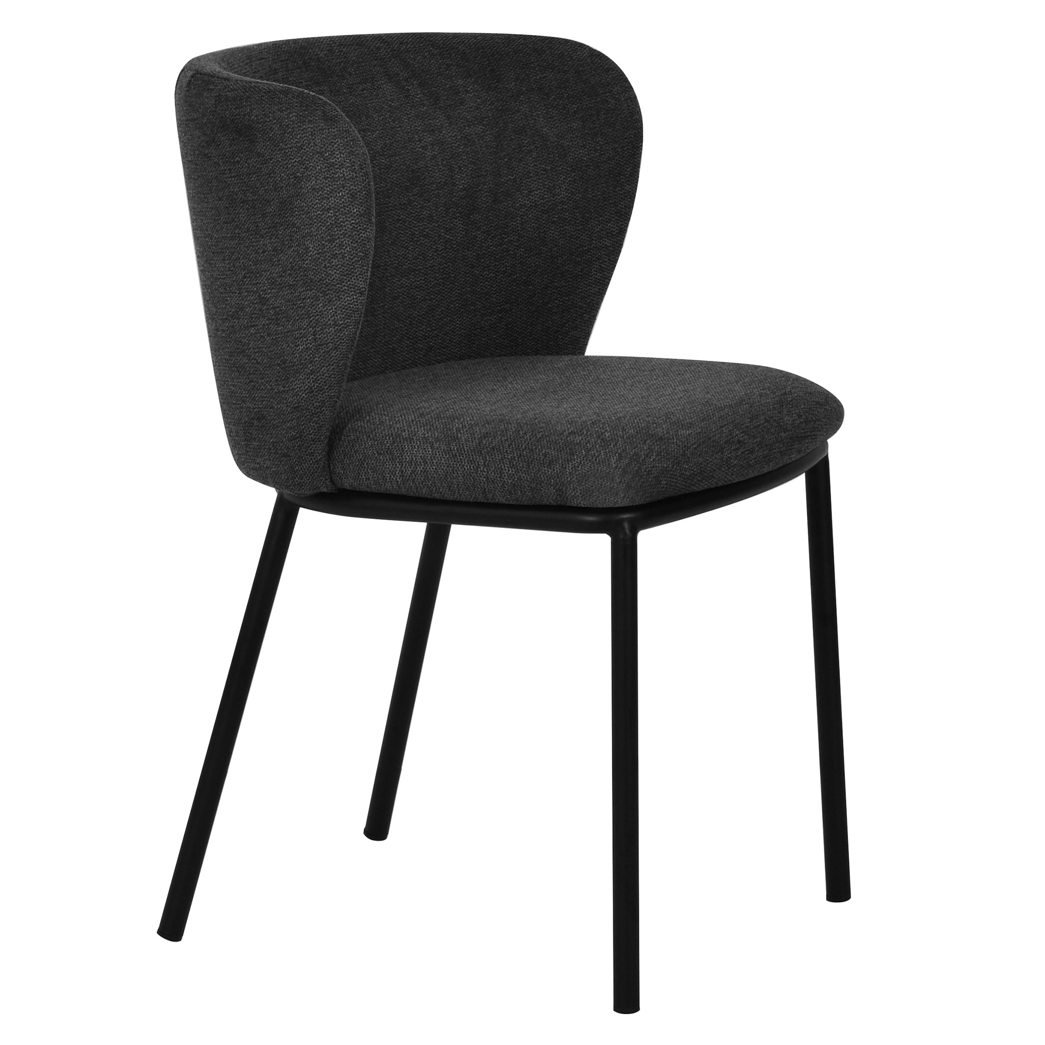 Set of 2 - Flossie Fabric Dining Chair - Charcoal Grey