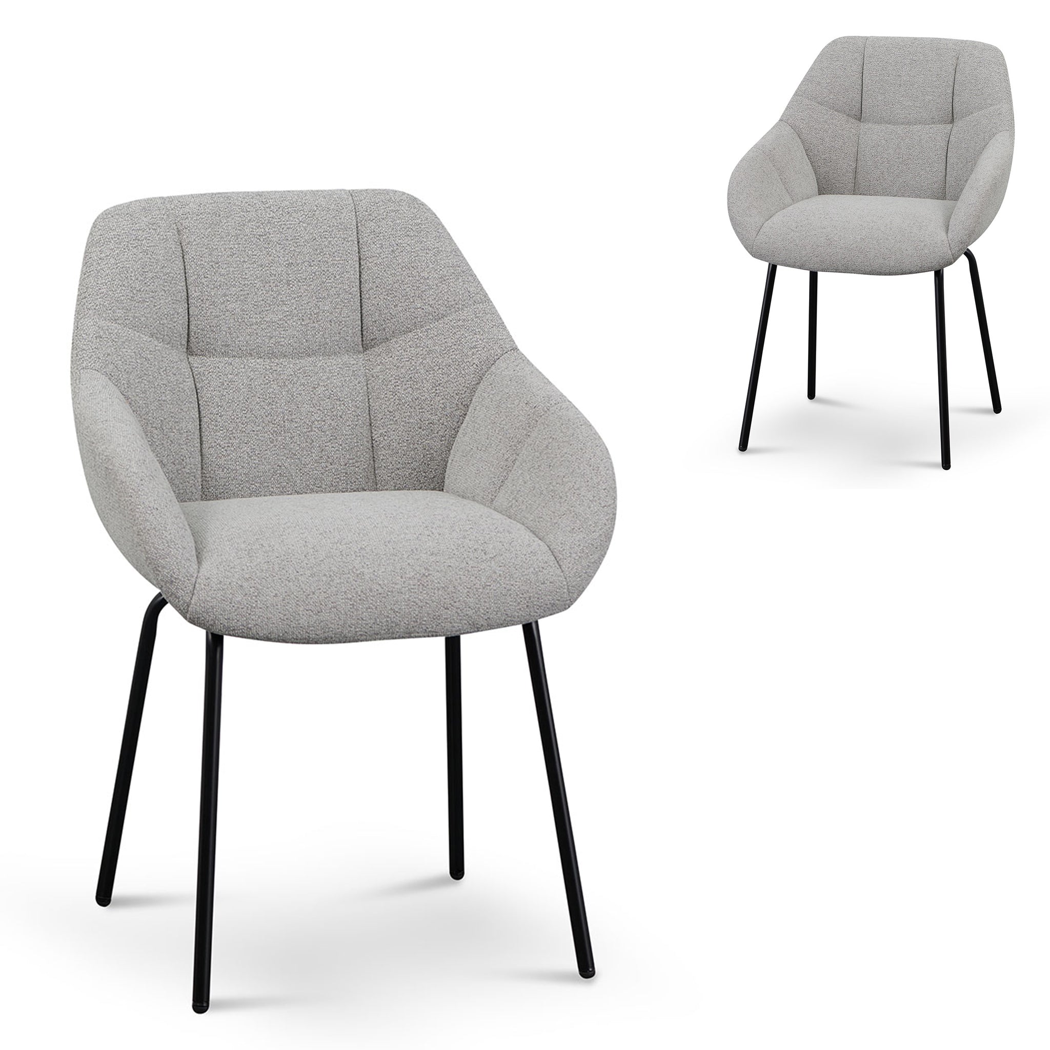 Set of 2 - Danilo Fabric Dining Chair - Spec Grey