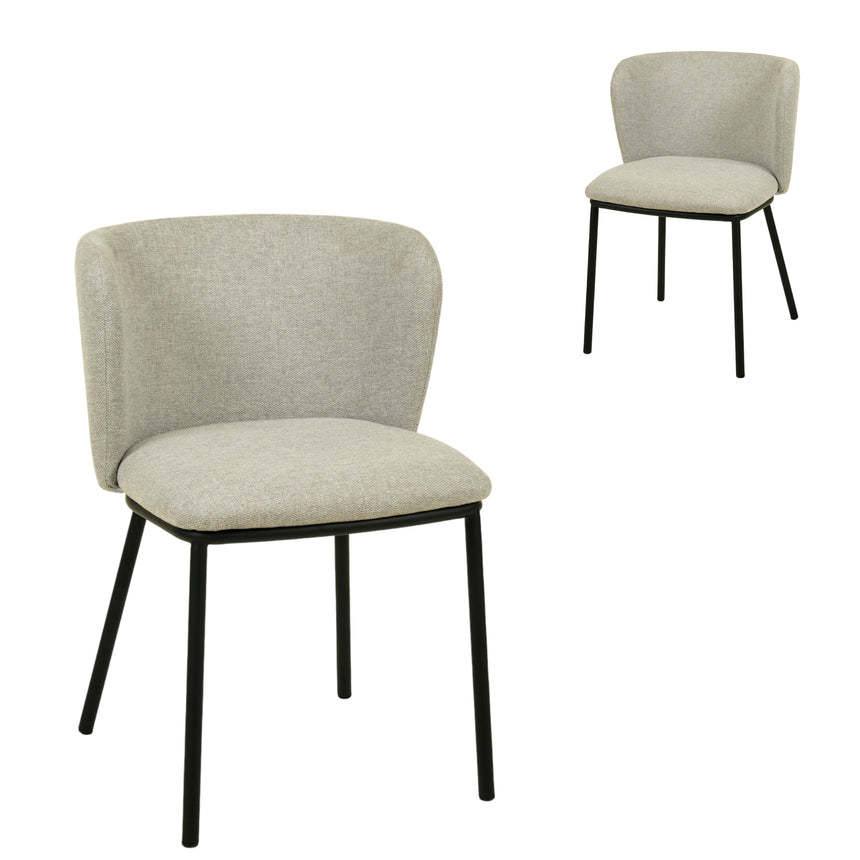 Fabric Dining Chair - Coastal Light Grey (Set of 2)