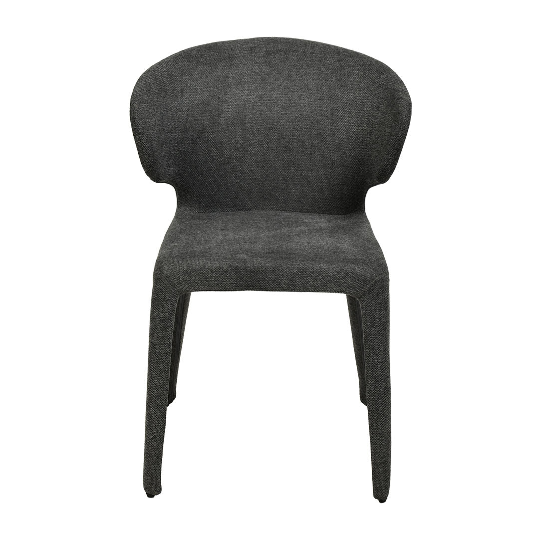 Set of 2 - Pollard Fabric Dining Chair - Charcoal Grey