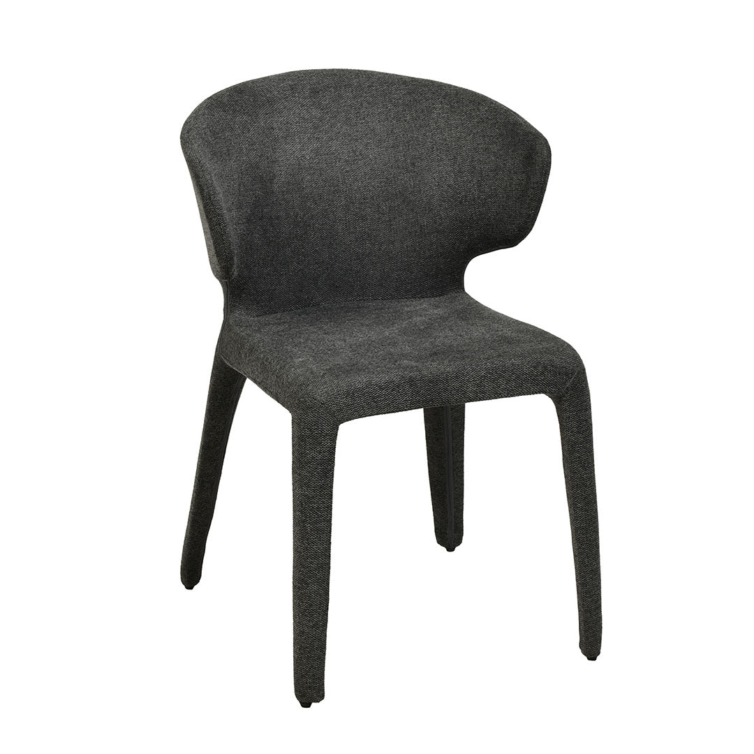 Set of 2 - Pollard Fabric Dining Chair - Charcoal Grey