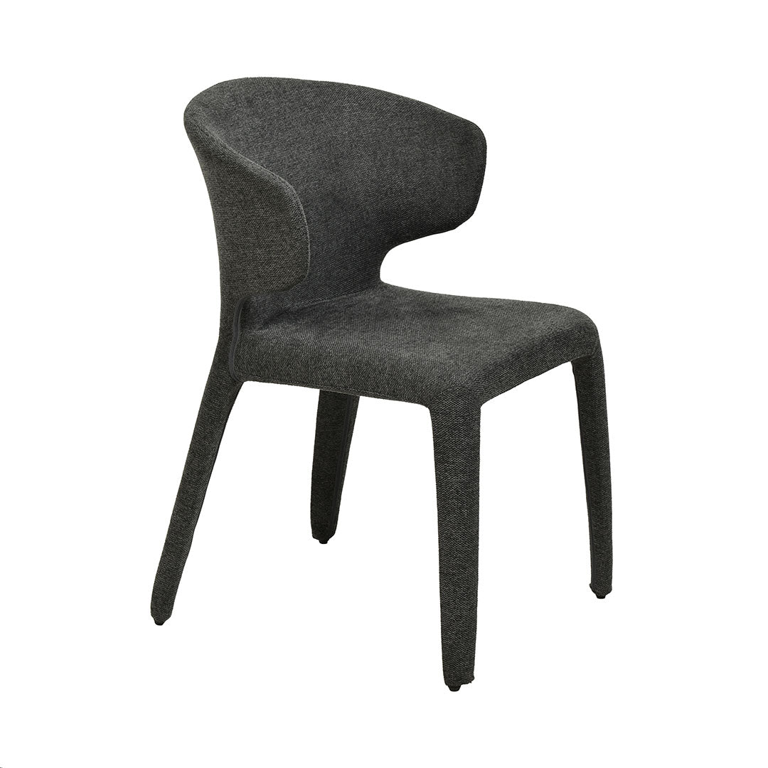 Set of 2 - Pollard Fabric Dining Chair - Charcoal Grey