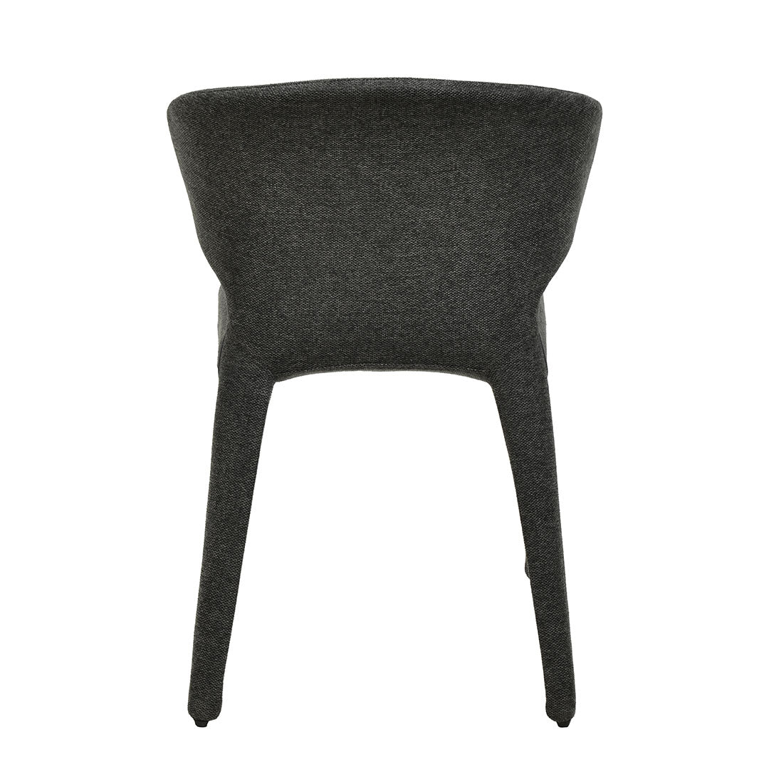 Set of 2 - Pollard Fabric Dining Chair - Charcoal Grey