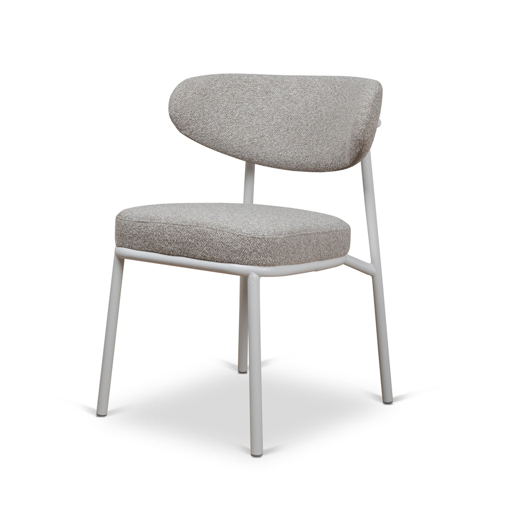 CDC8608-FHx2 White Dining Chair - Clay Grey (Set of 2)