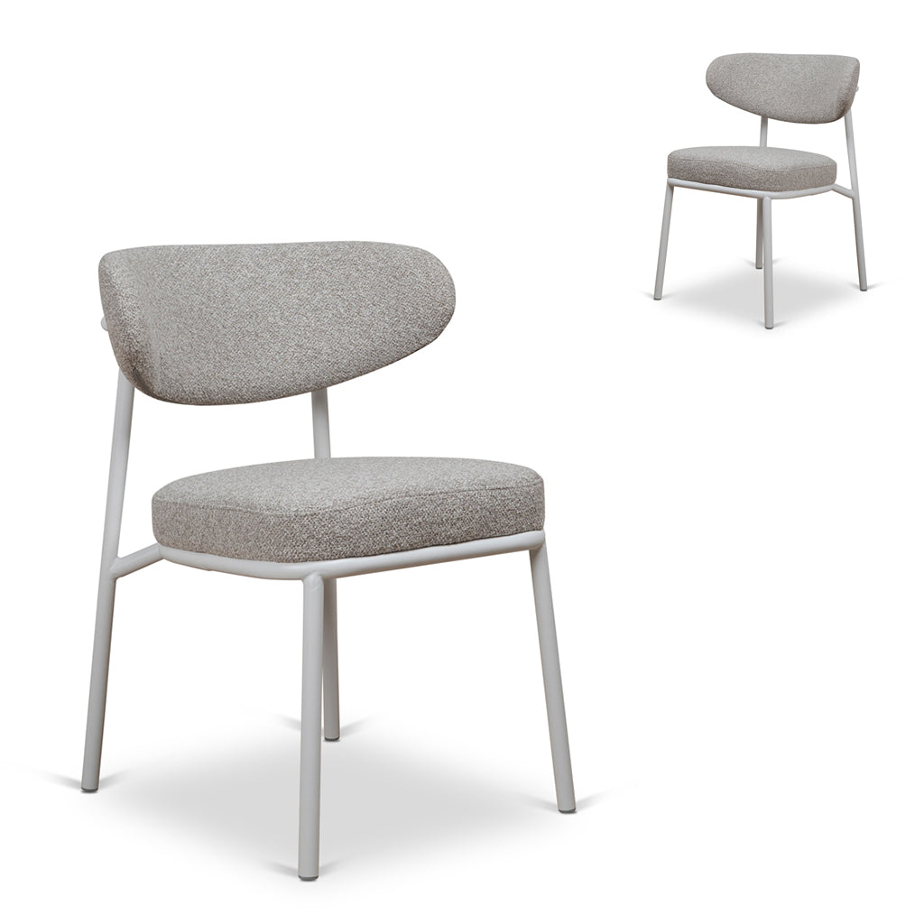 FHx2 White Dining Chair - Clay Grey (Set of 2)