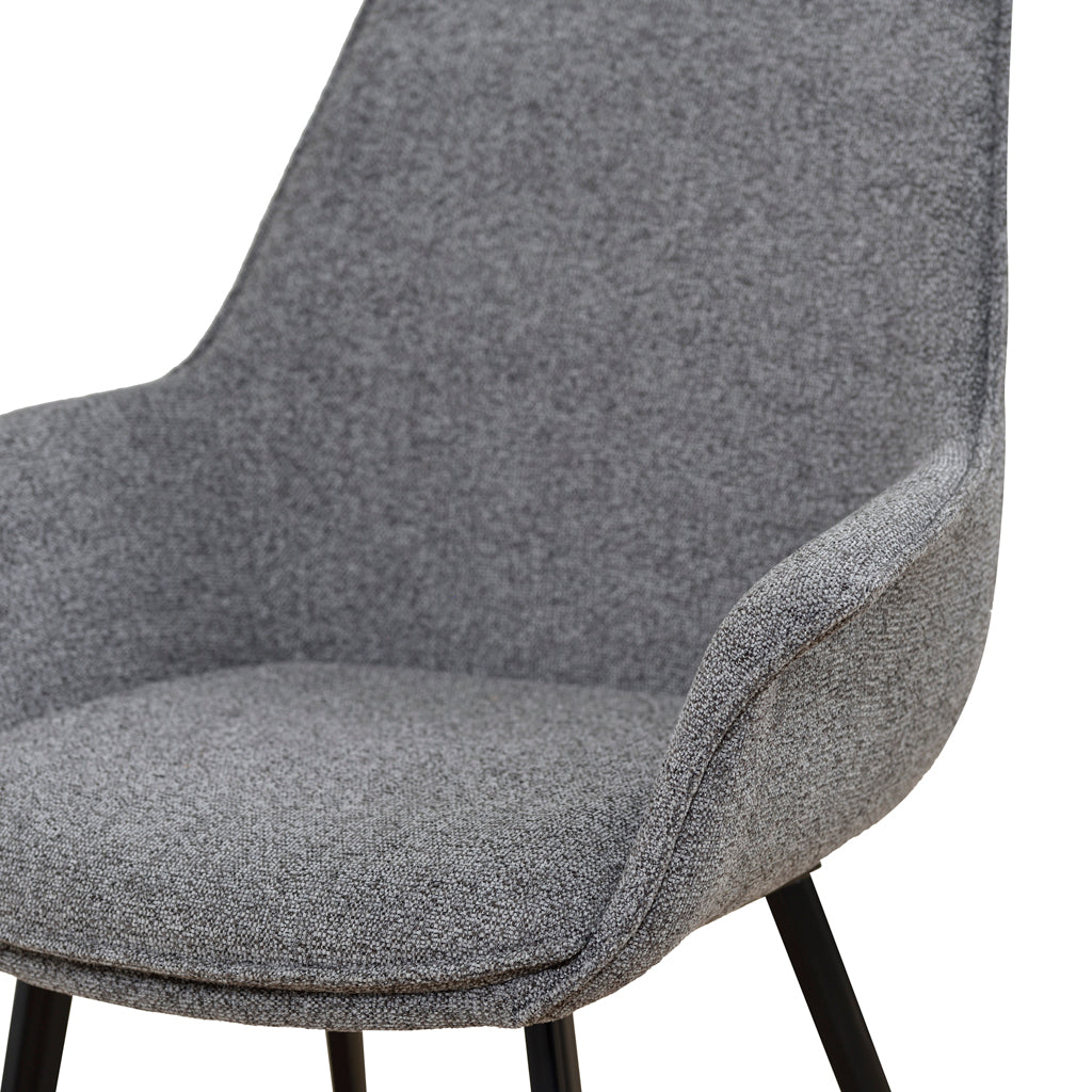 Set of 2 - Nola Fabric Dining Chair - Spec Charcoal