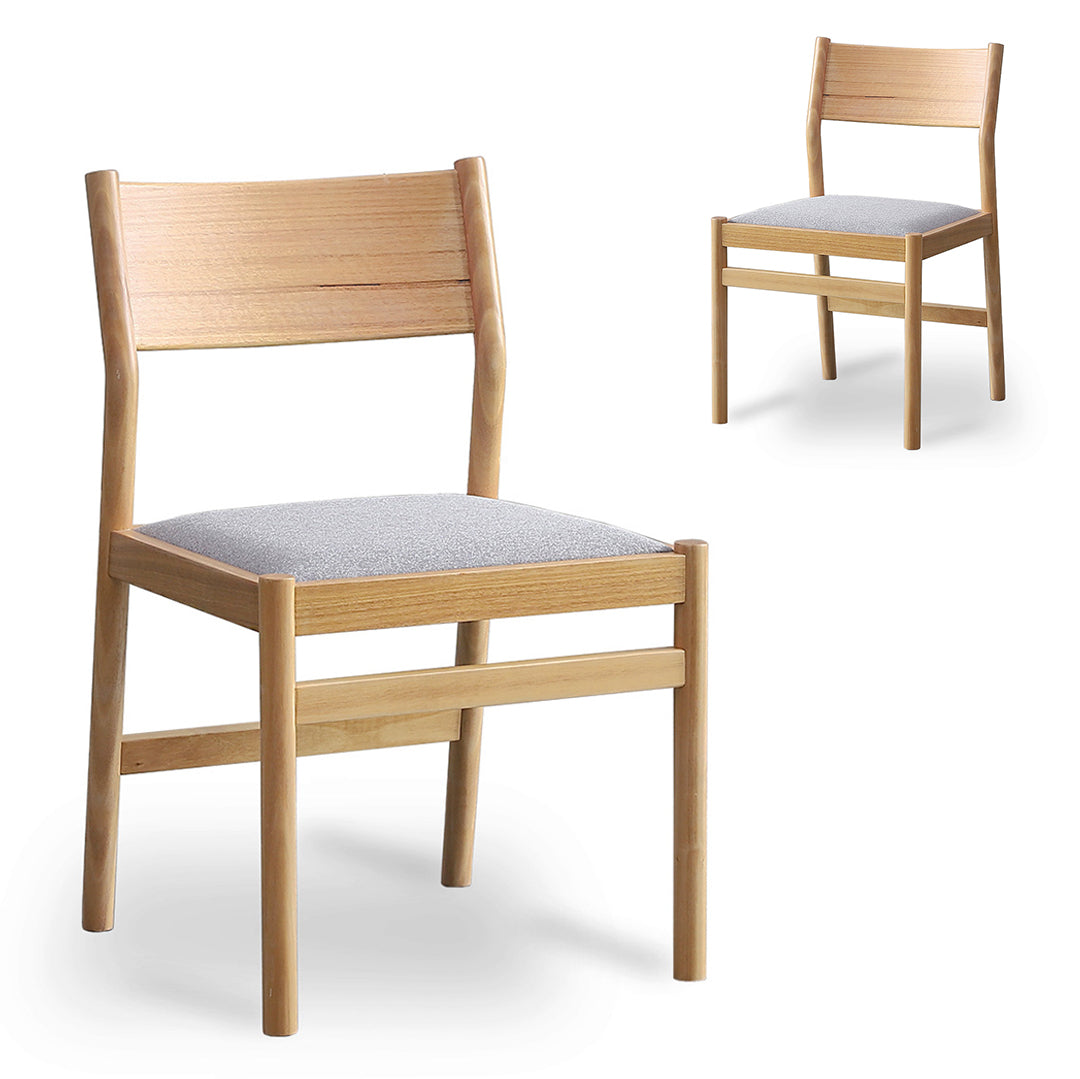 Set of 2 - Mirit Natural Dining Chair - Moon Grey