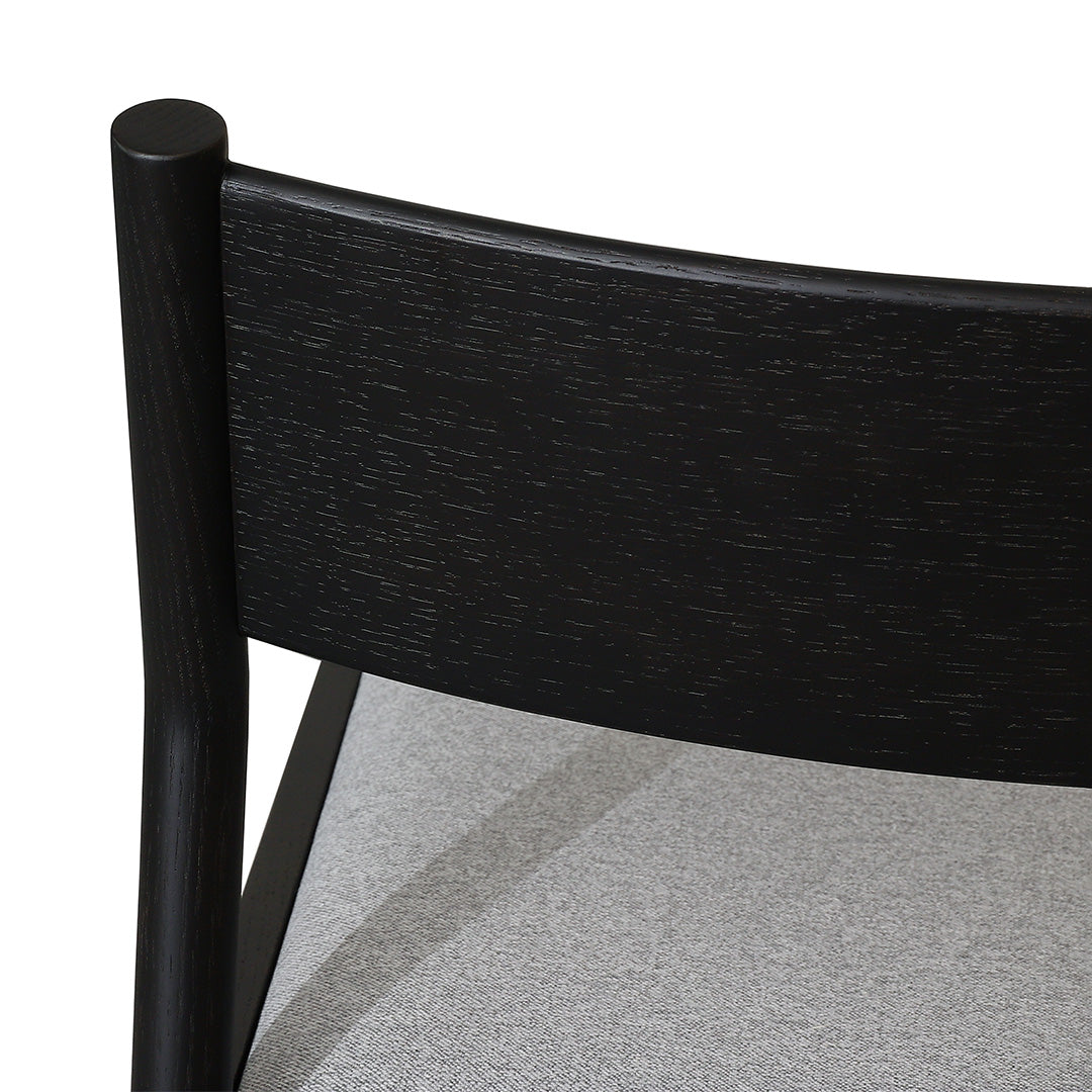 Set of 2 - Mirit Black Dining Chair - Moon Grey