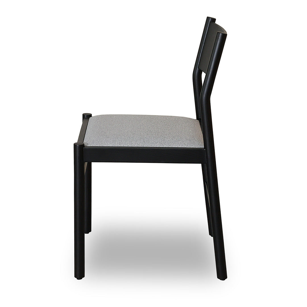 Set of 2 - Mirit Black Dining Chair - Moon Grey