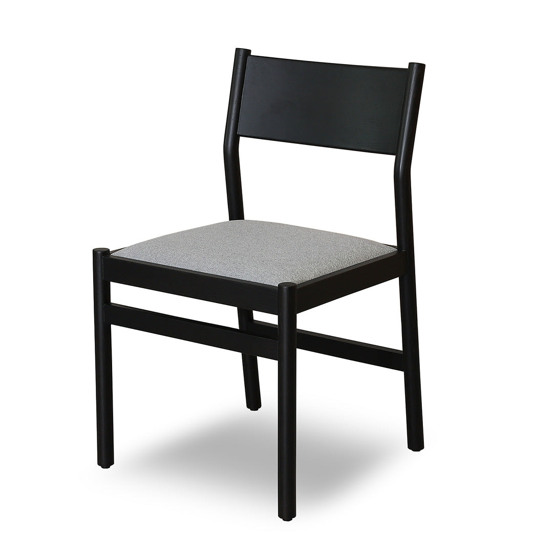 Set of 2 - Mirit Black Dining Chair - Moon Grey