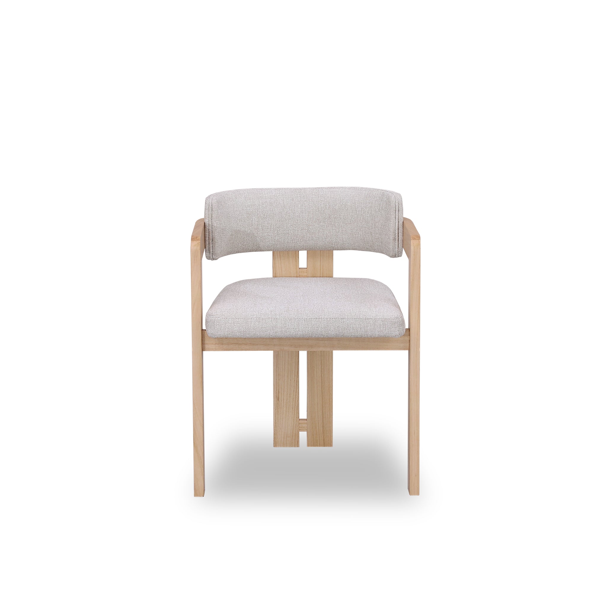 Set of 2 - Merari Natural NZ Ash Dining Chair - Stone Beige