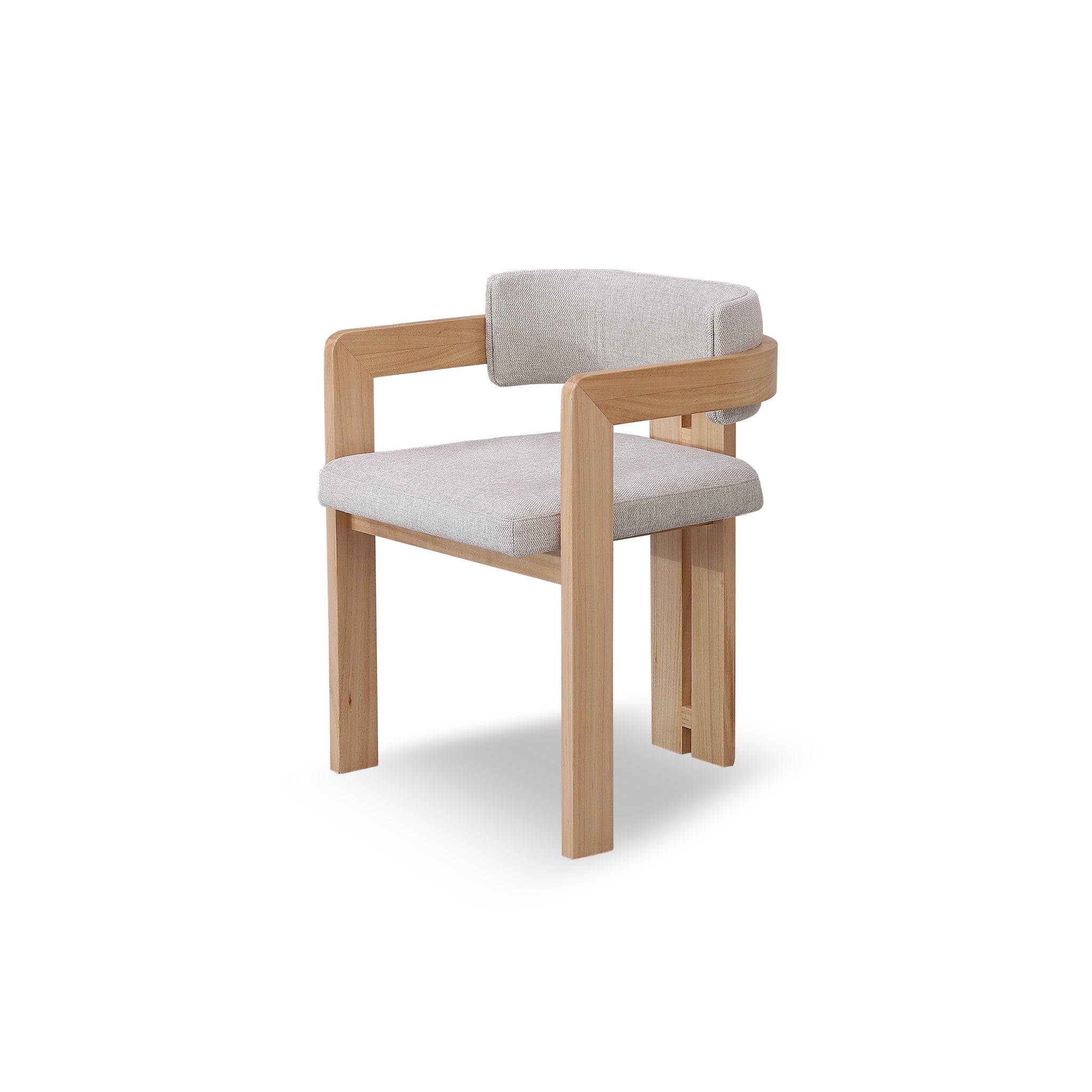 Set of 2 - Merari Natural NZ Ash Dining Chair - Stone Beige