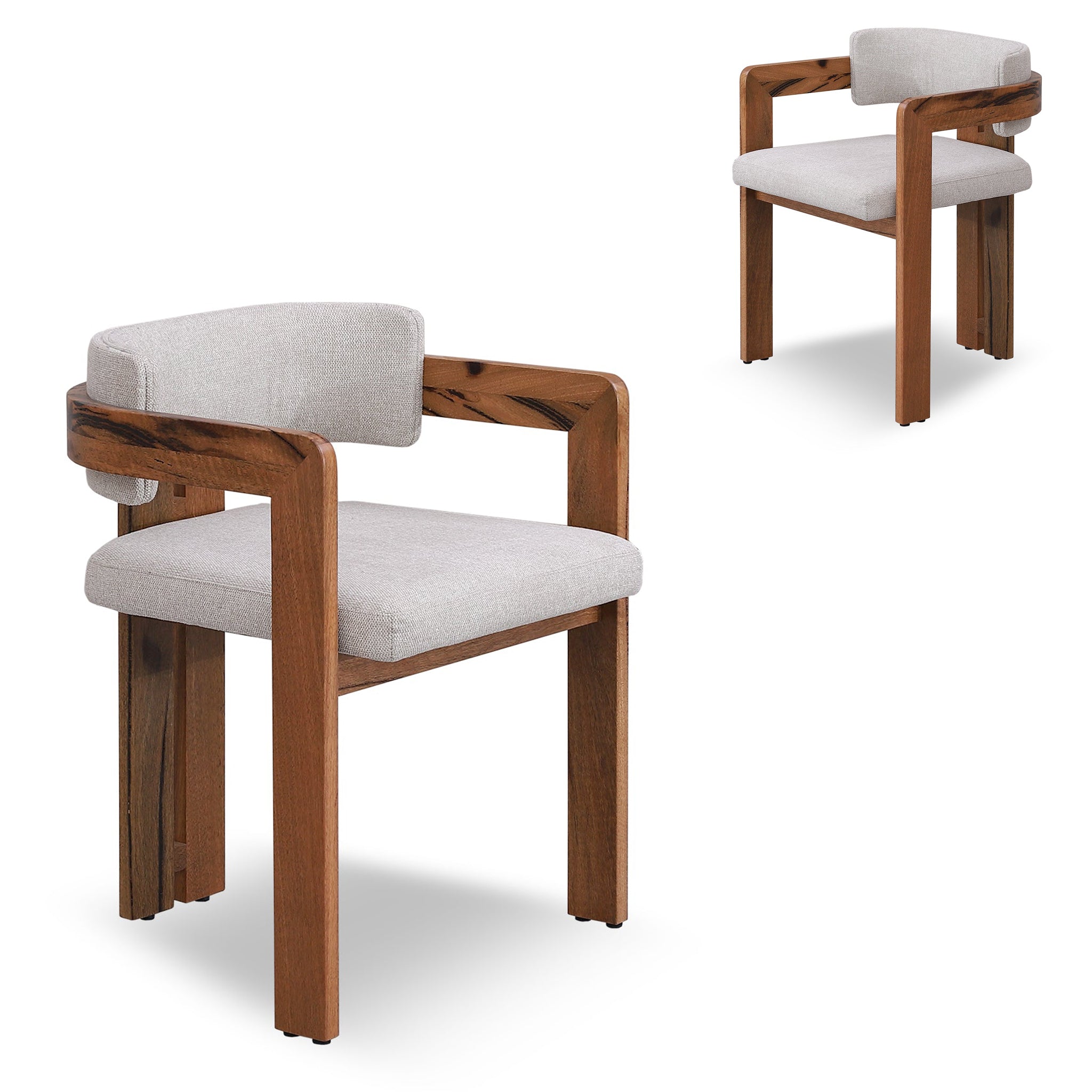 Set of 2 - Merari Natural Marri Dining Chair - Stone Beige