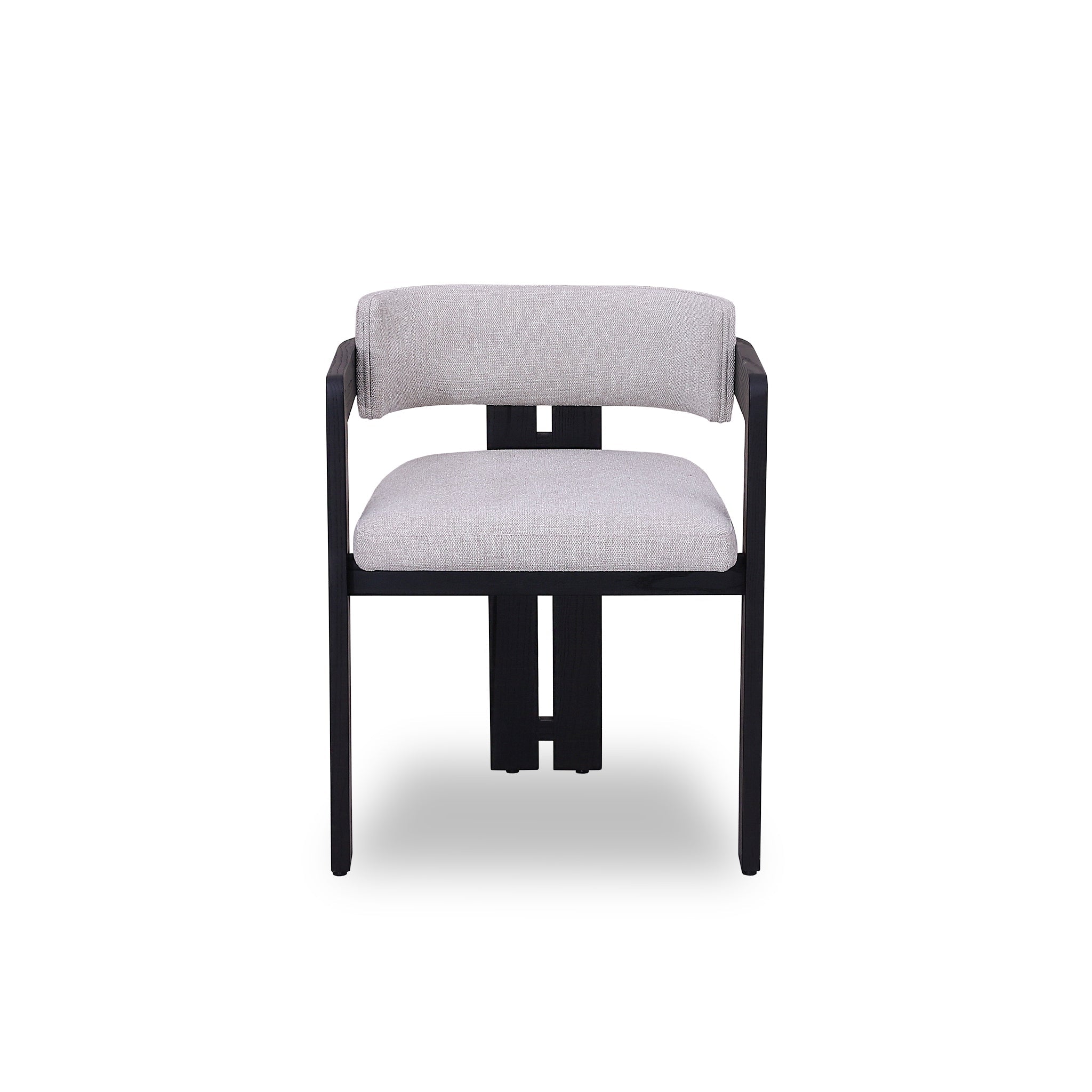 Set of 2 - Merari Black Dining Chair - Stone Beige