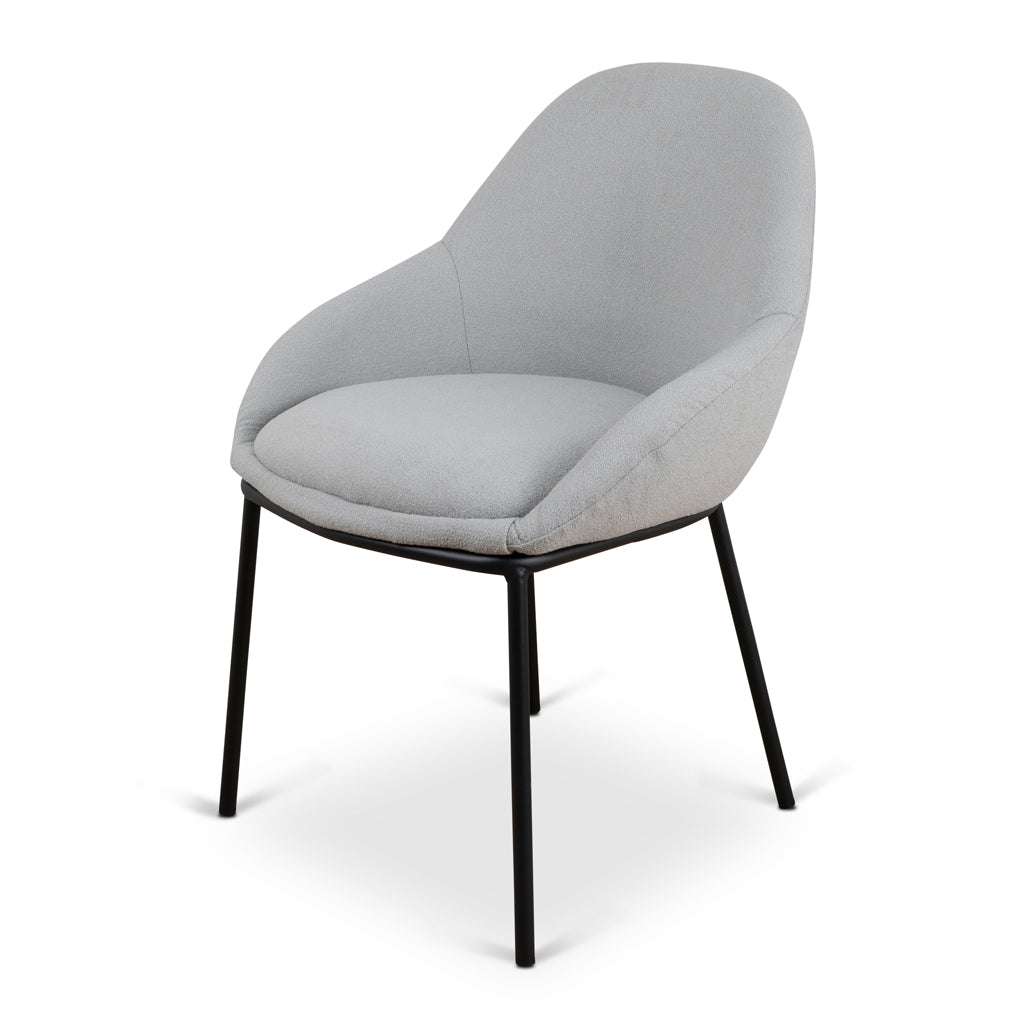 Fabric Dining Chair - Pale Grey