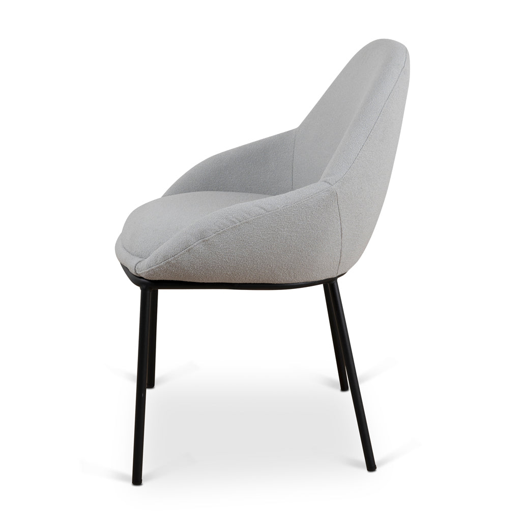 Fabric Dining Chair - Pale Grey