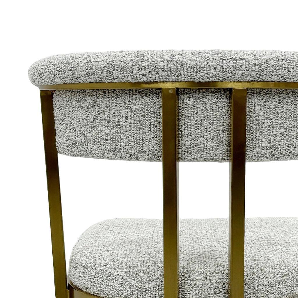 Adela Silver Grey Boucle Dining Chair - Golden Base